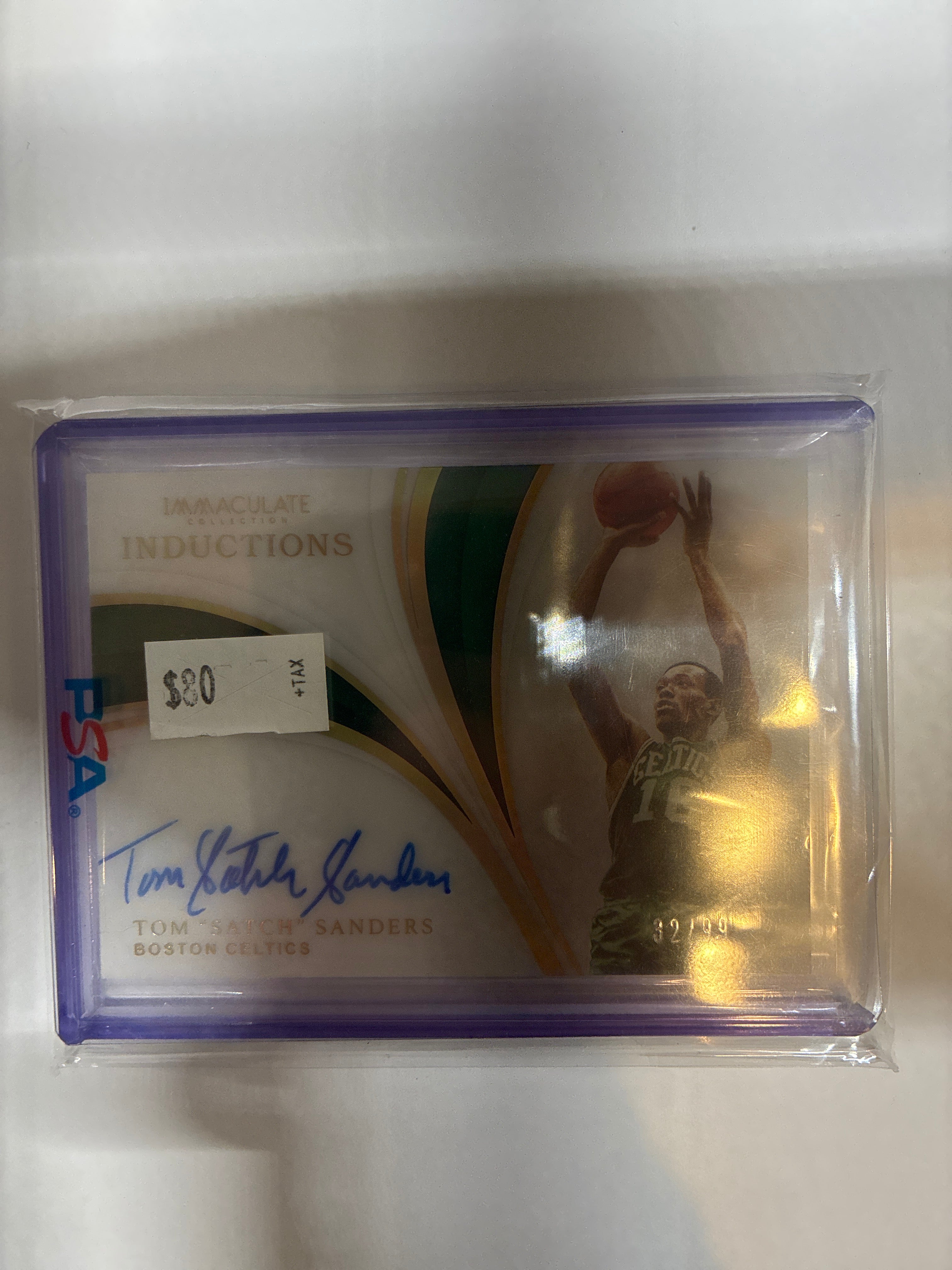 2018-19 Panini Immaculate Collection Inductions Auto Tom Sanders #II-TSS 32/99