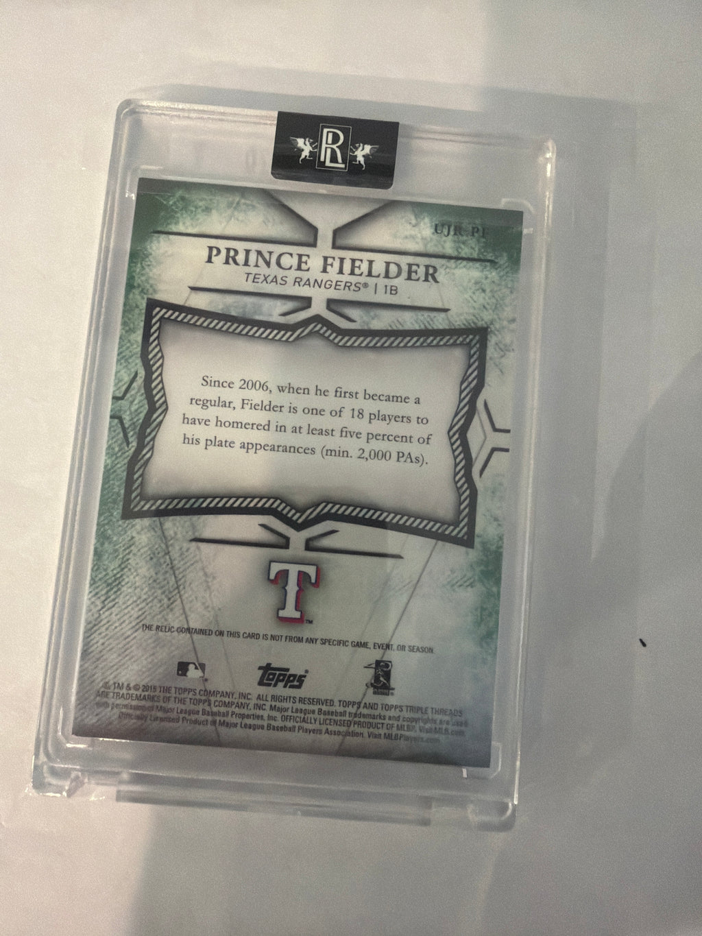 2015 Topps prince fielder patch 13/18