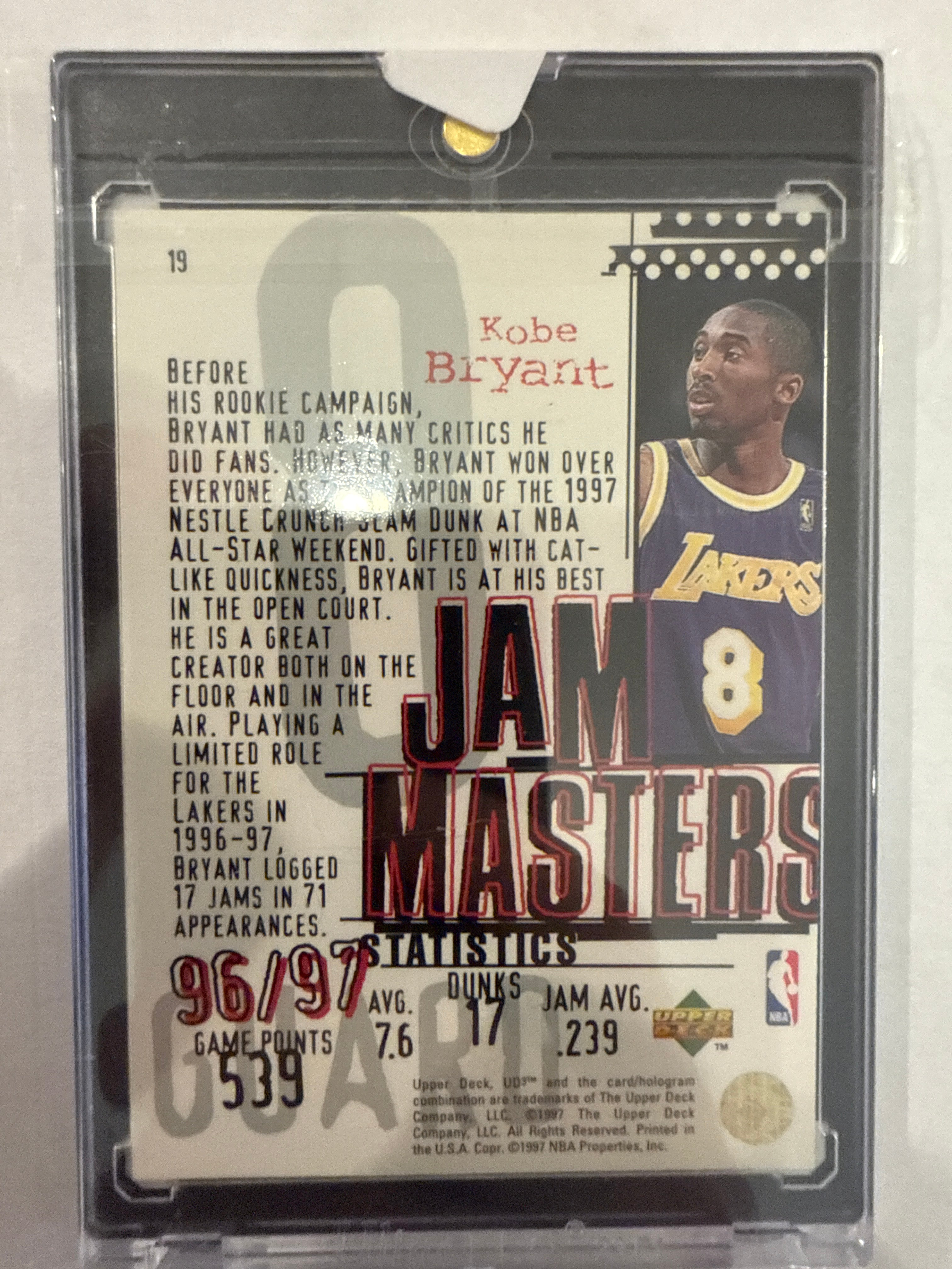 1997 Upper Deck Kobe Bryant Jam Masters