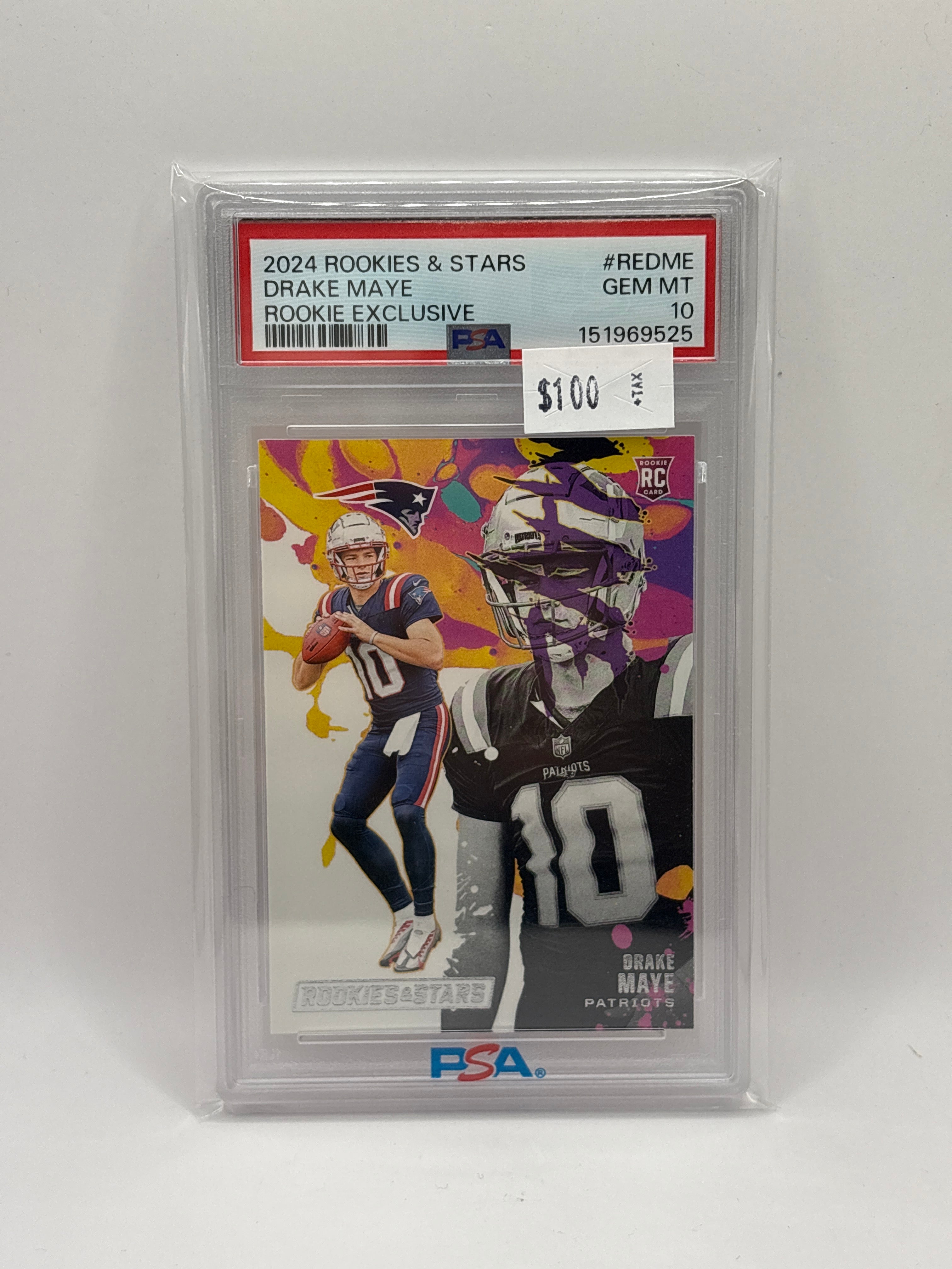 2024 Panini Rookies & Stars Rookie Exclusive Drake Maye #RE-DME PSA 10