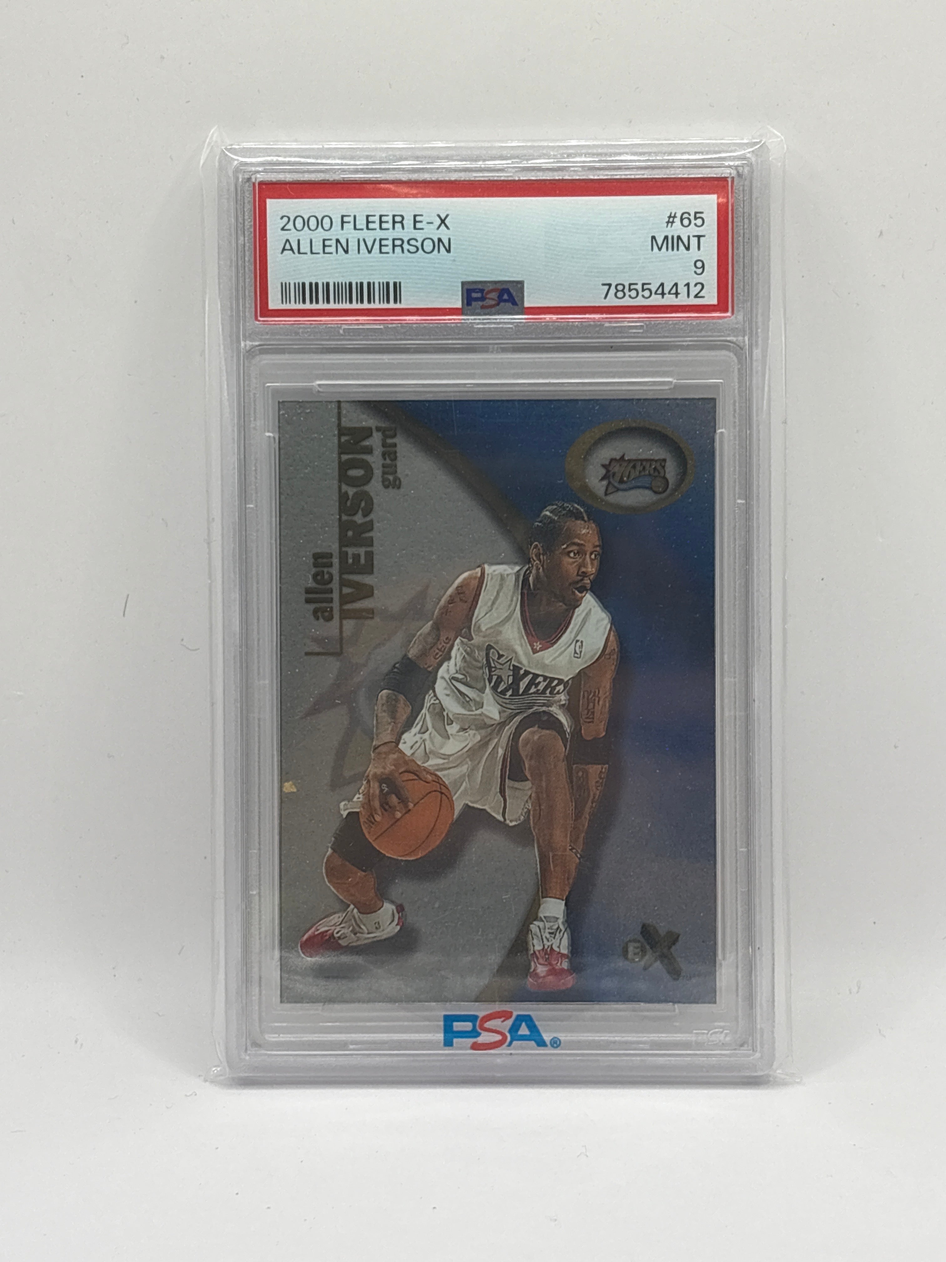 Allen
Iverson 2000-01
FLEER E-X - #65
- 76ERS - PSA 9