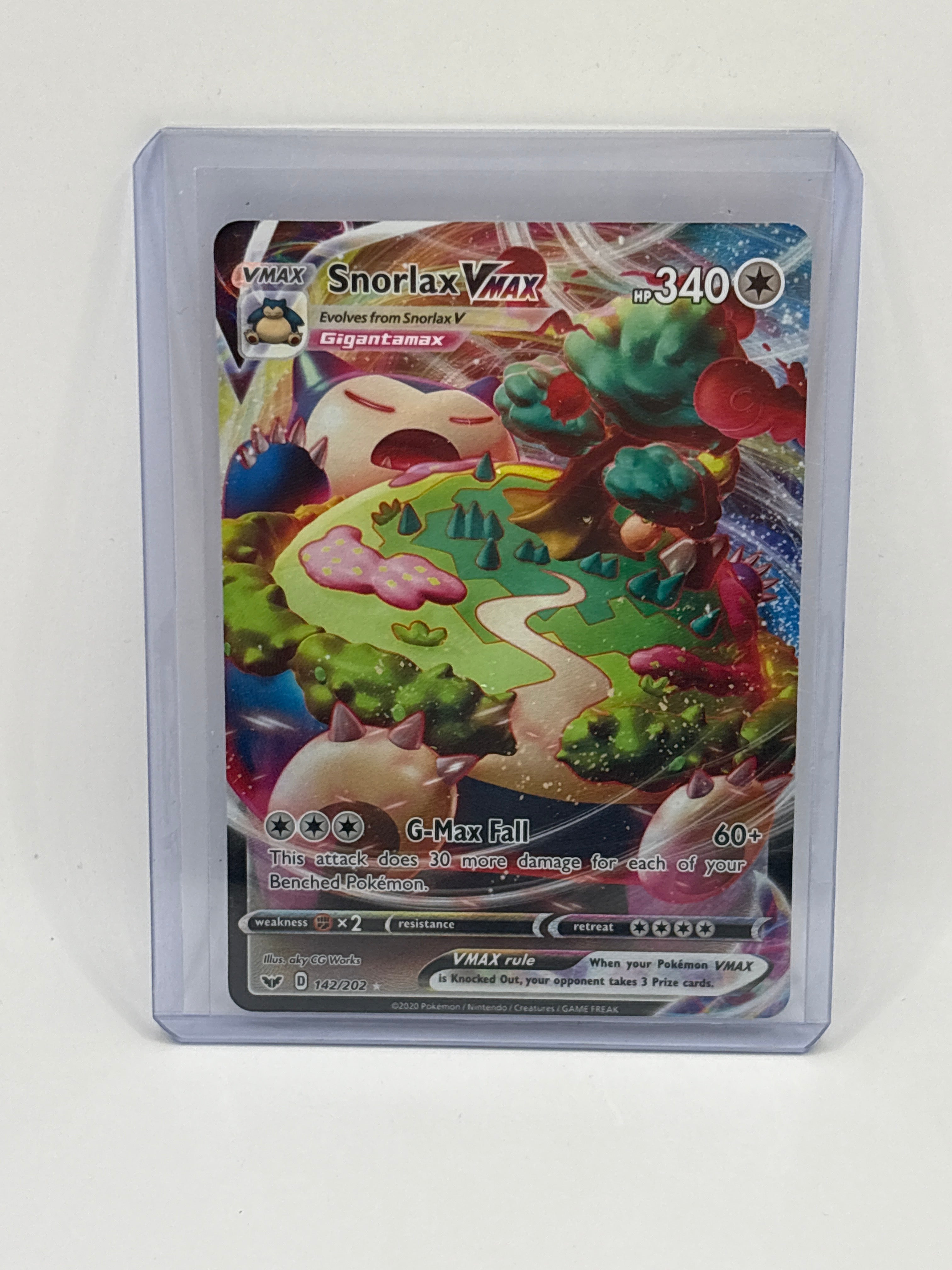 Snorlax VMAX 142/202 Holo VMAX Rare Sword & Shield Pokemon Near Mint
