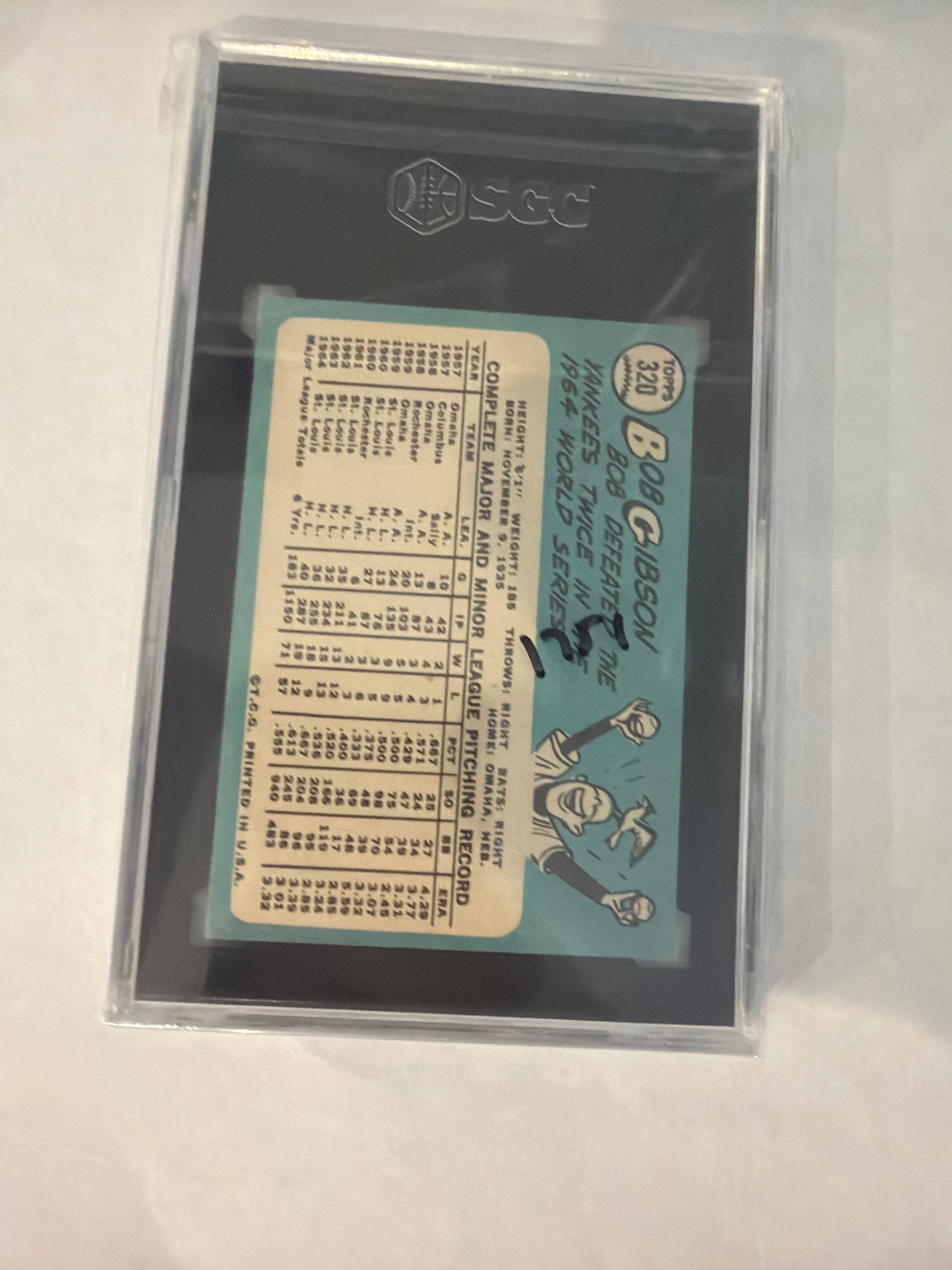 1965 Topps bob Gibson SGC 6