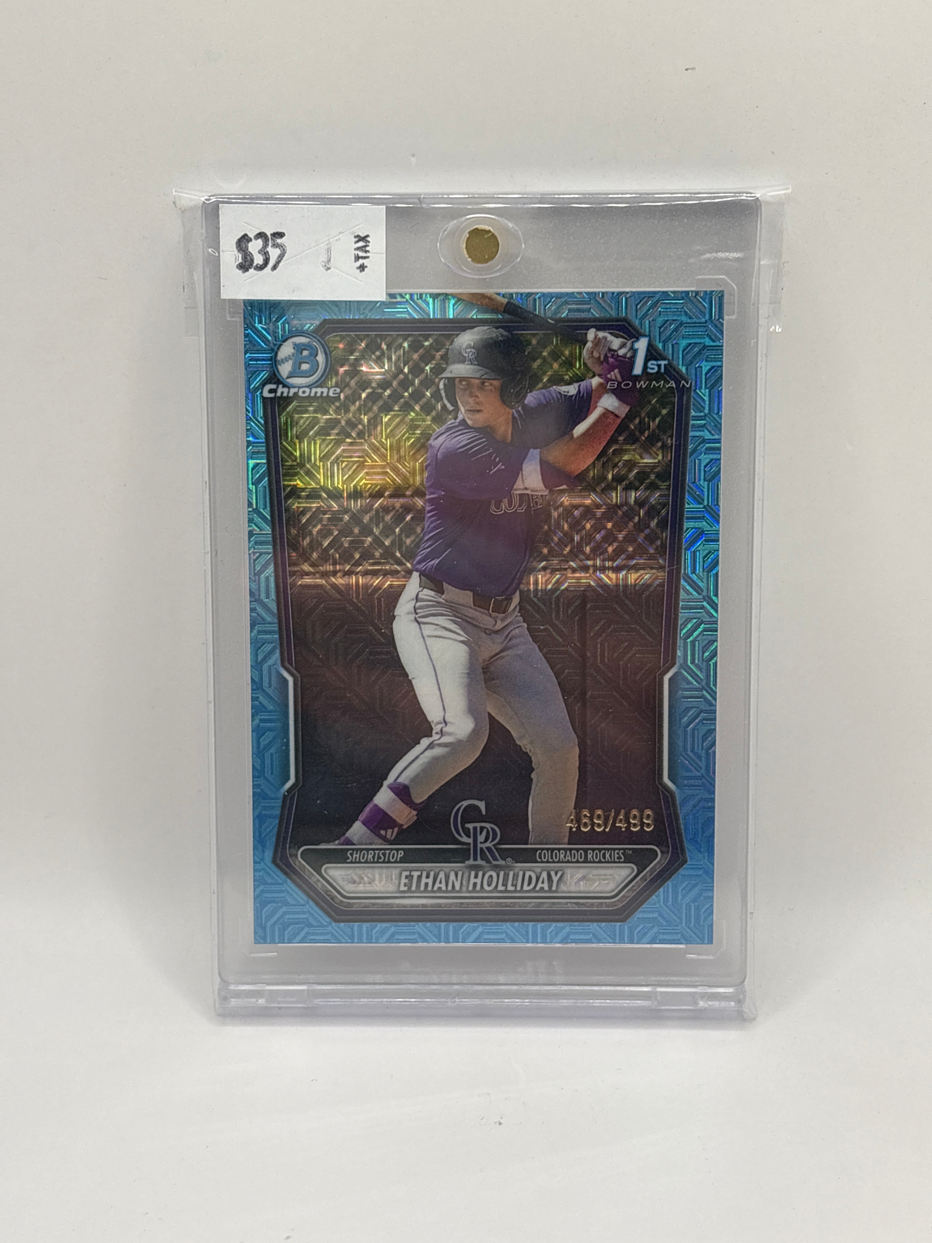 2026 Bowman Chrome Prospects Ethan Holliday #BCP-1 Sky Blue Mojo Refractor 469/499