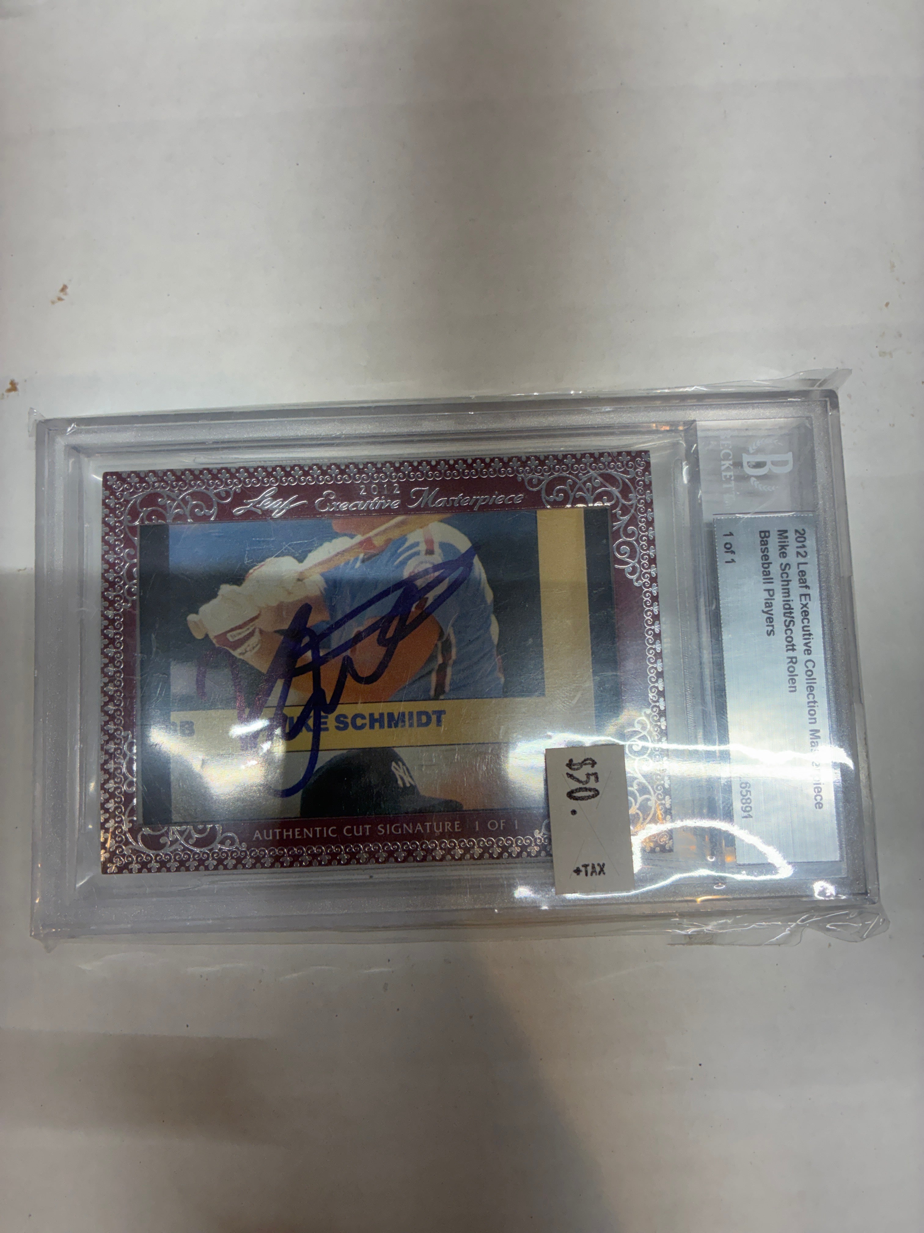 2012 Leaf Executive Collection Masterpiece Mike Schmidt/Scott Rolen Auto 1 of 1 Beckett Authenticated