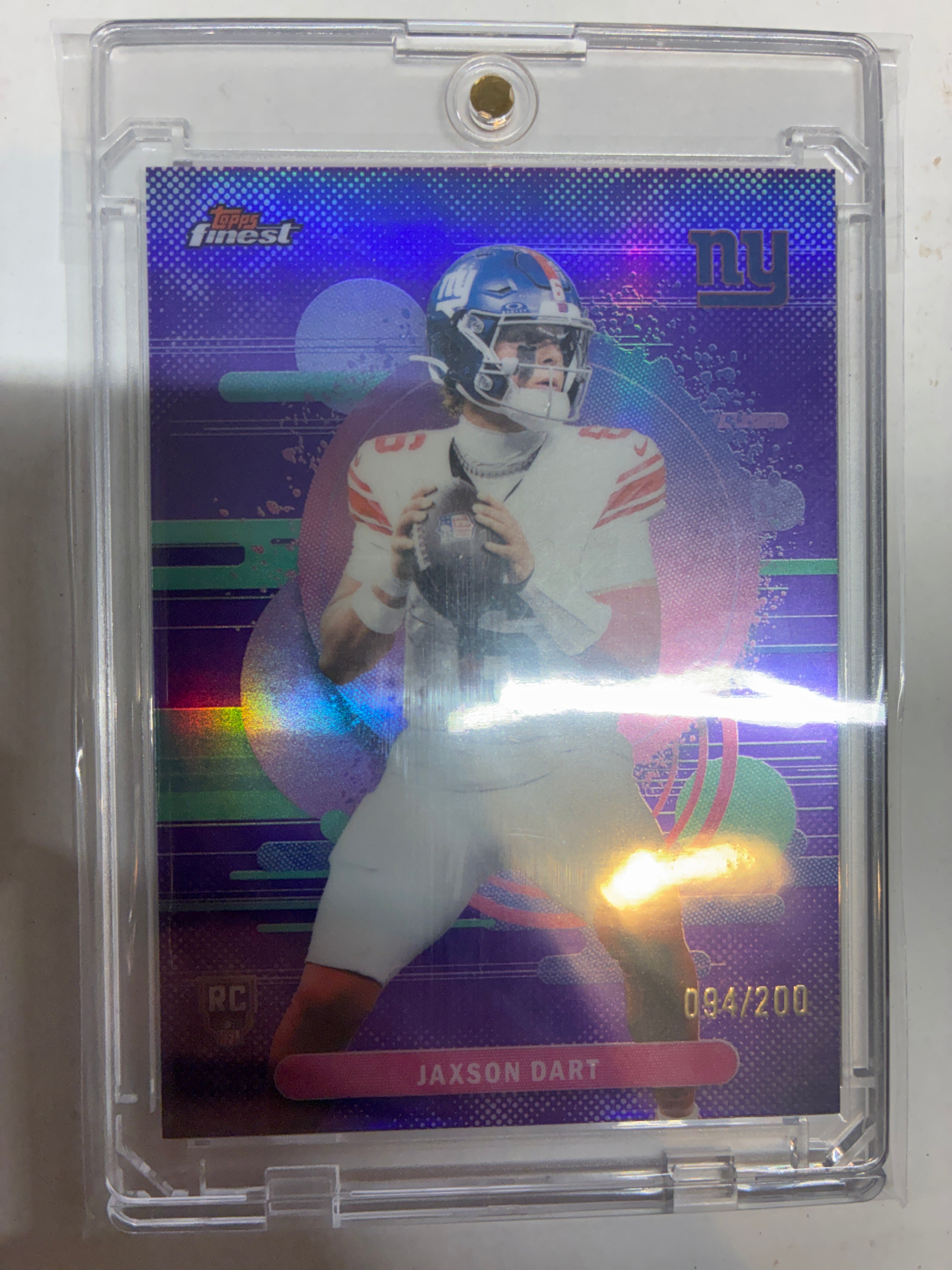2025 Topps Finest Uncommon Jaxson Dart #102 Purple Refractor 094/200