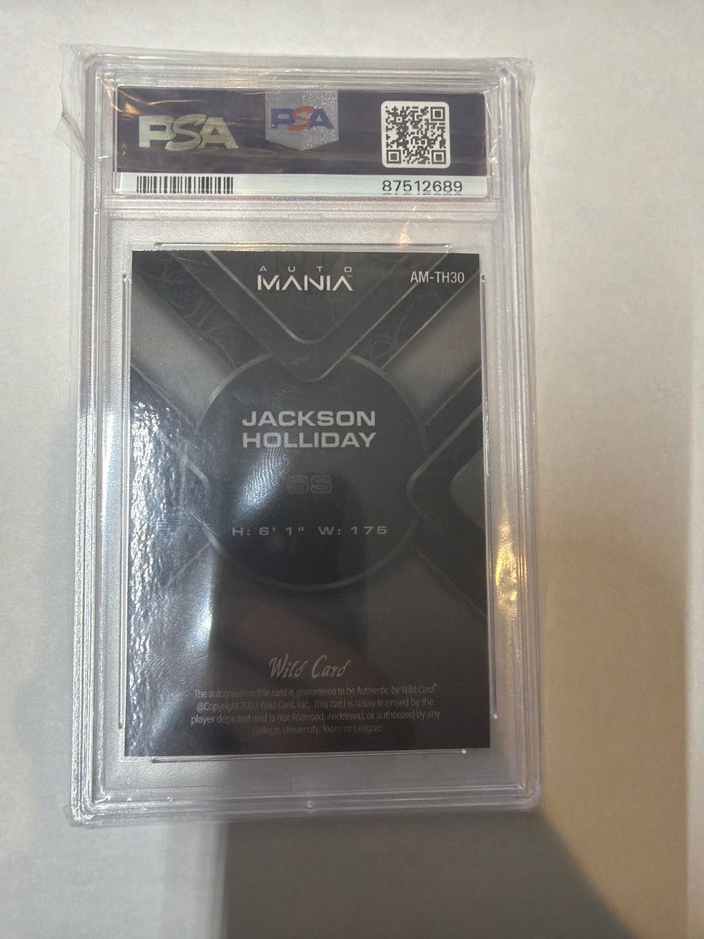 2023 WC auto mania Jackson Holliday AU-TRI- rainbow green PSA 10