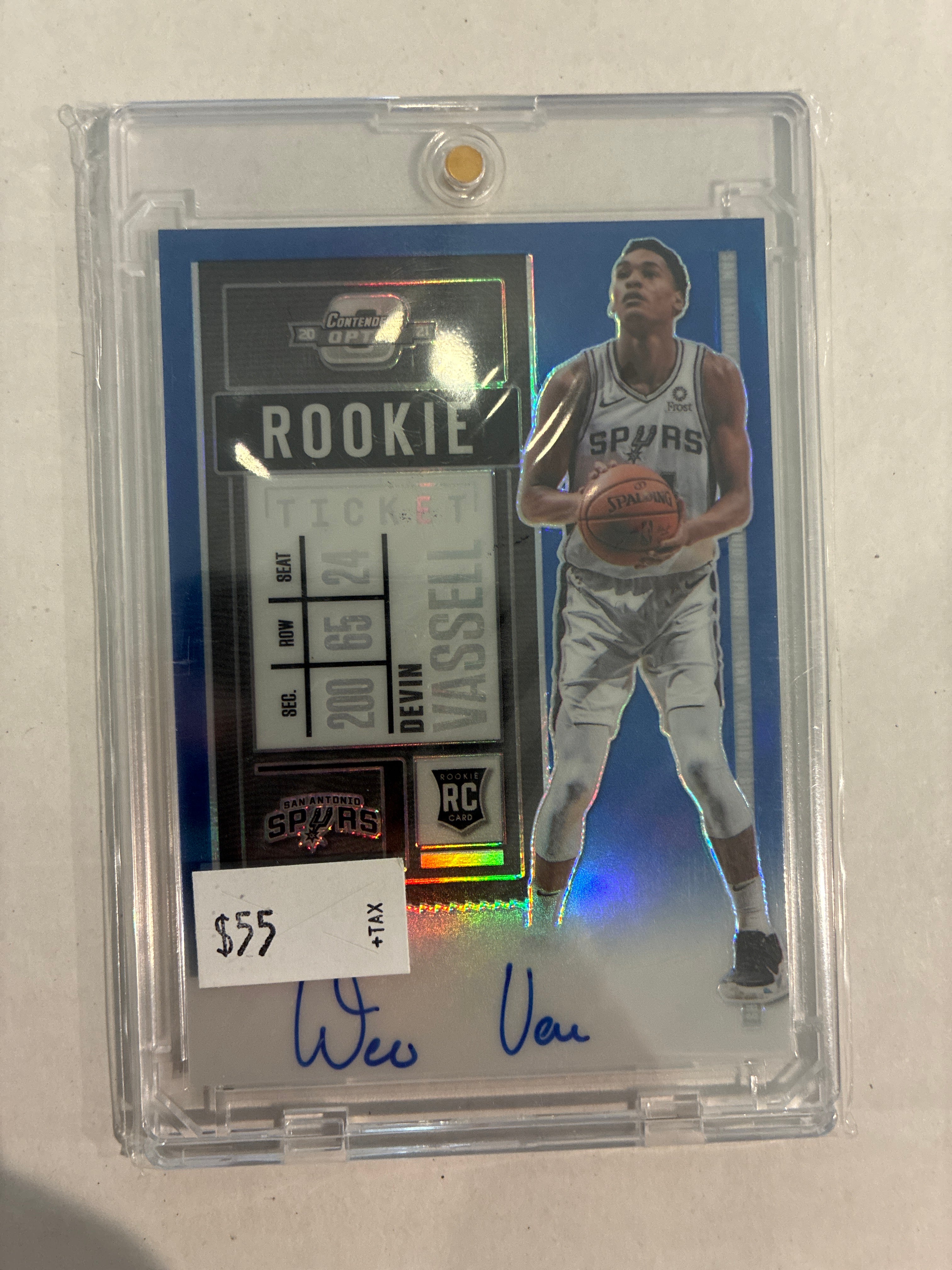 2021 Contenders Optic Devin Vassell Rookie Autograph Blue 67/99