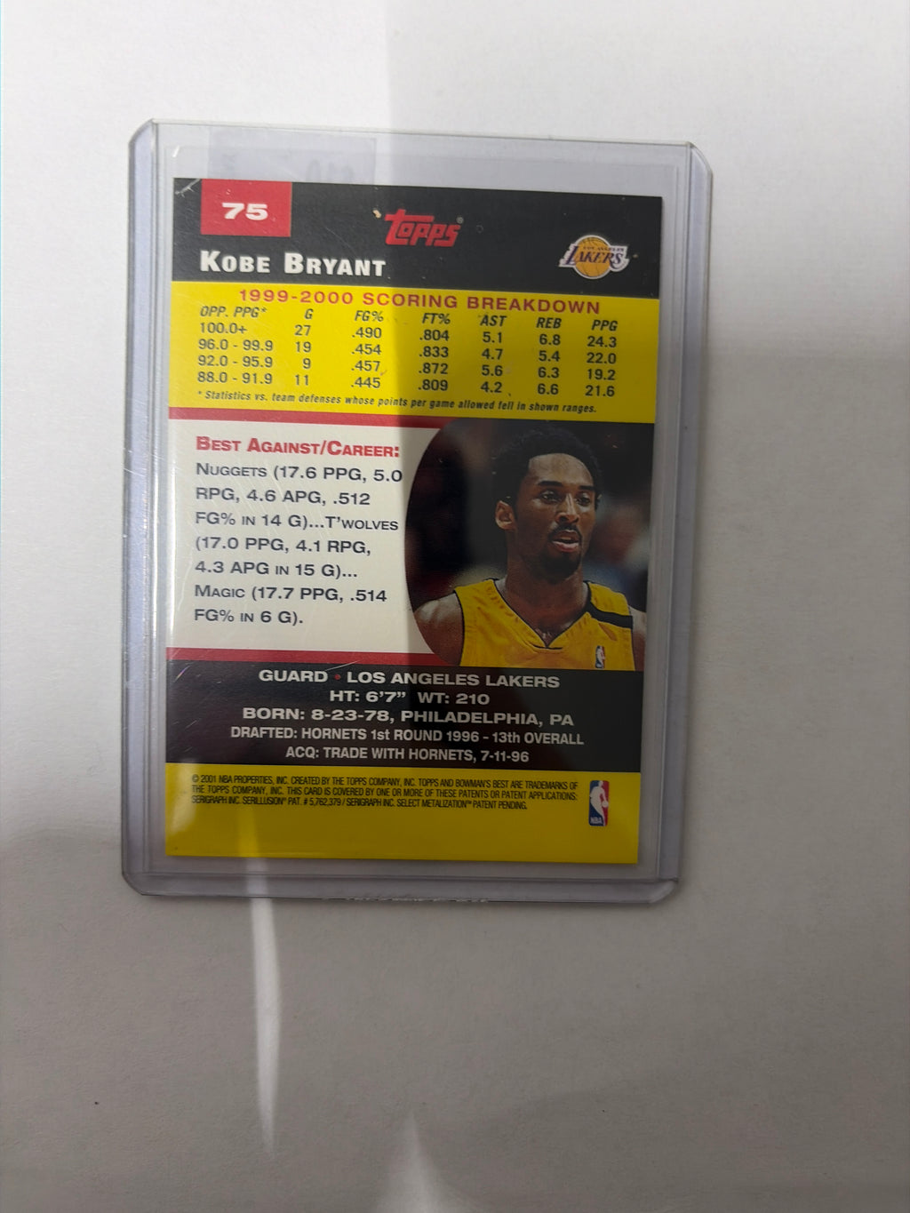 2001 topps bowman’s best Kobe Bryant
