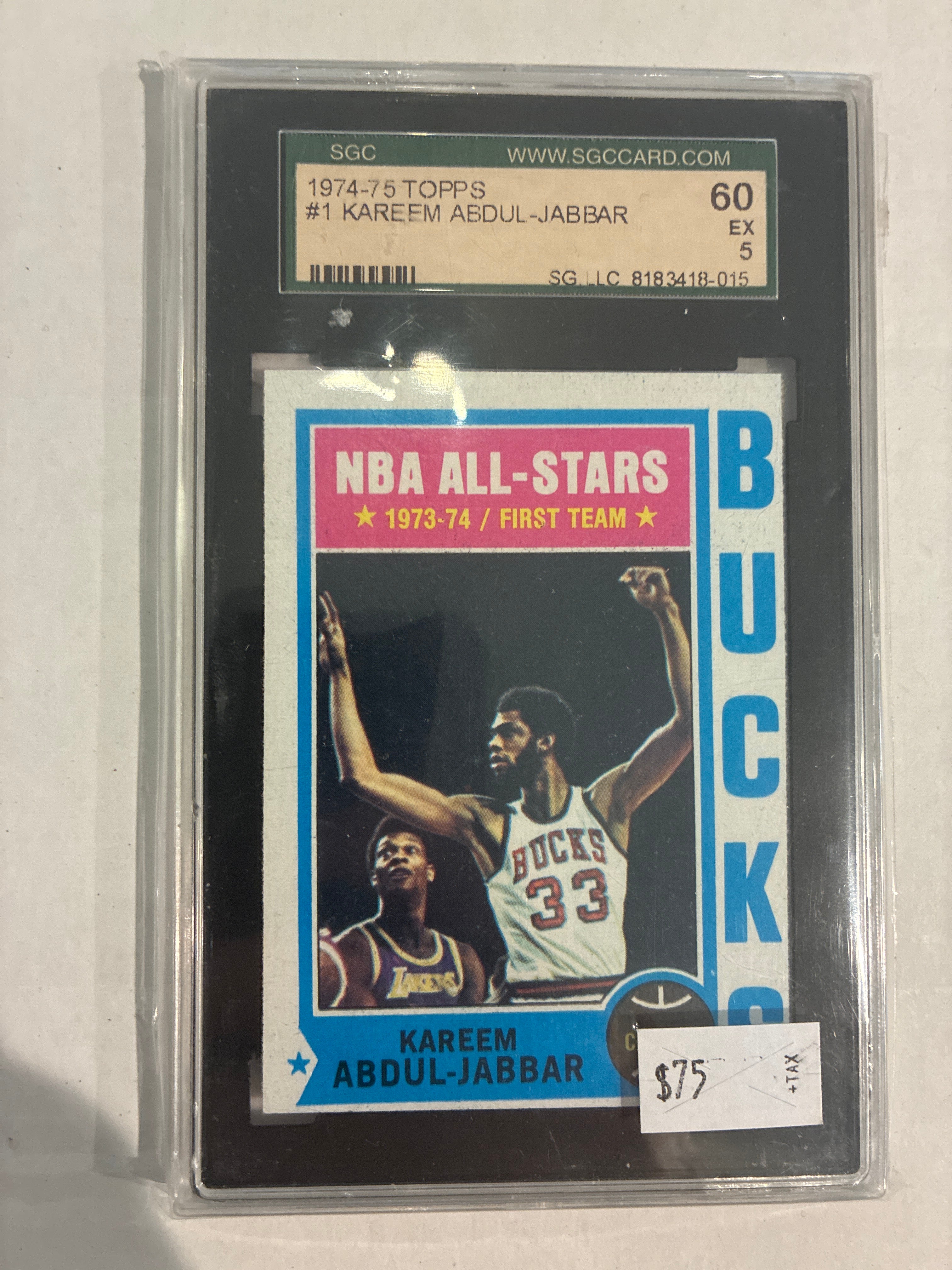 1974-75 Topps Kareem Abdul Jabbar #1 SGC 5
