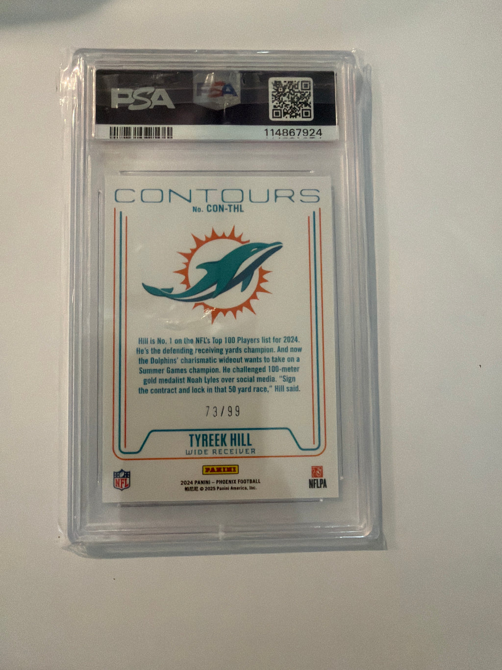 2024 phoenix tyreek hill contours red PSA9