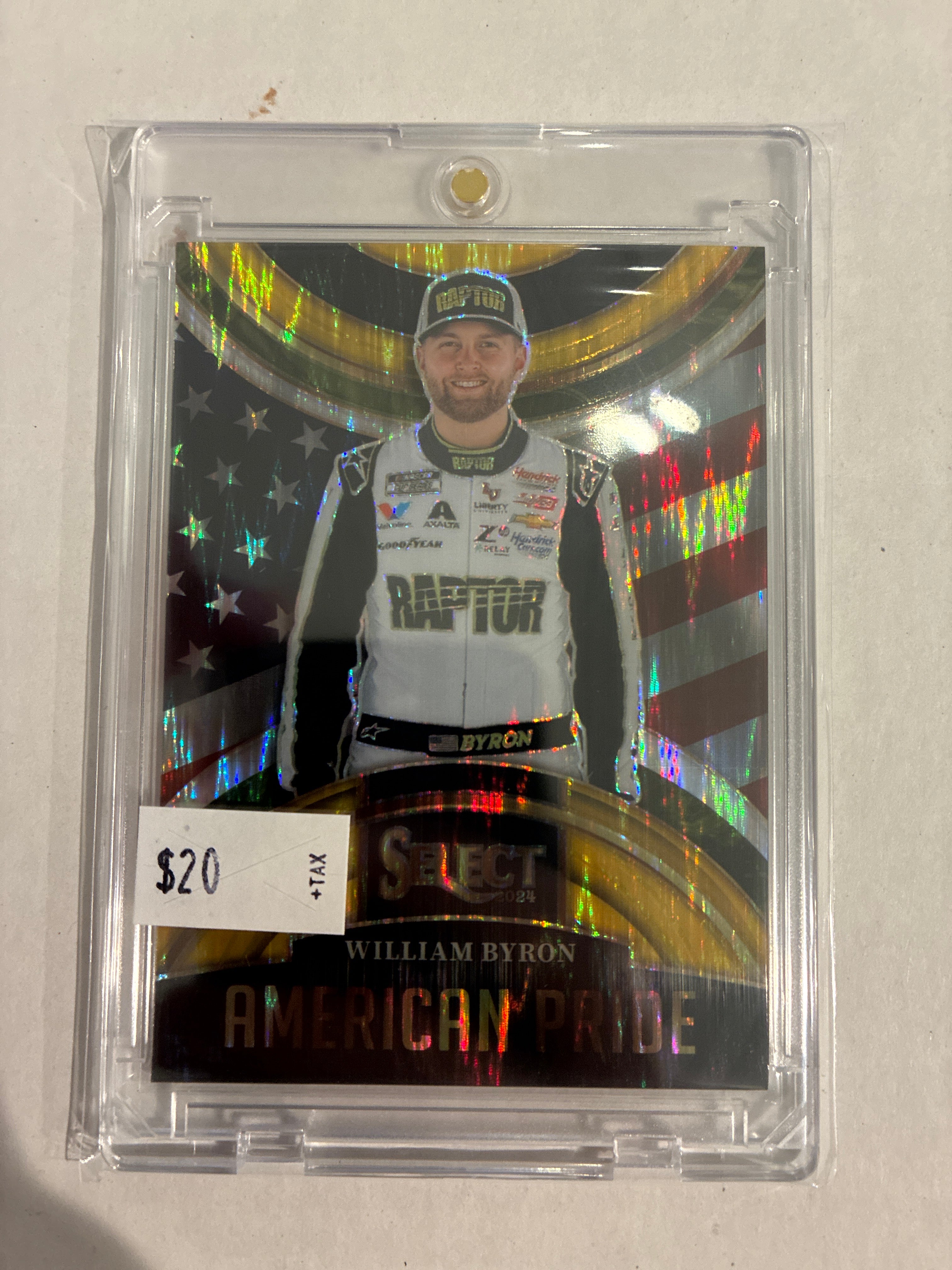 2024 Panini Select Racing William Byron American Prize Yellow Wave Refractor 06/10