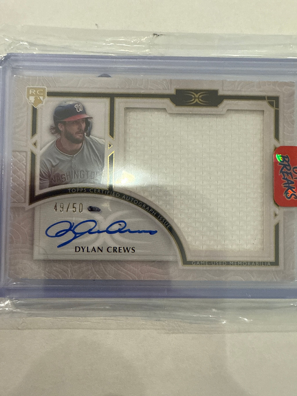 2025 Topps Definitive Dylan Crews Patch Auto 49/50