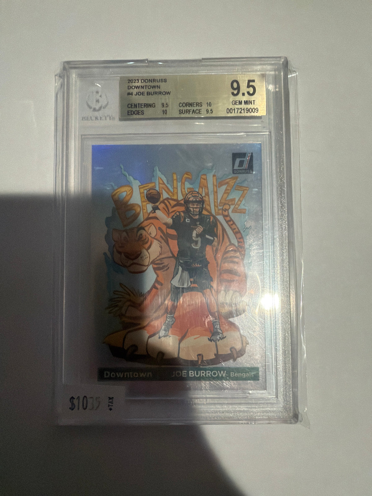 2023 Donruss Downtown Joe Burrow Beckett 9.5