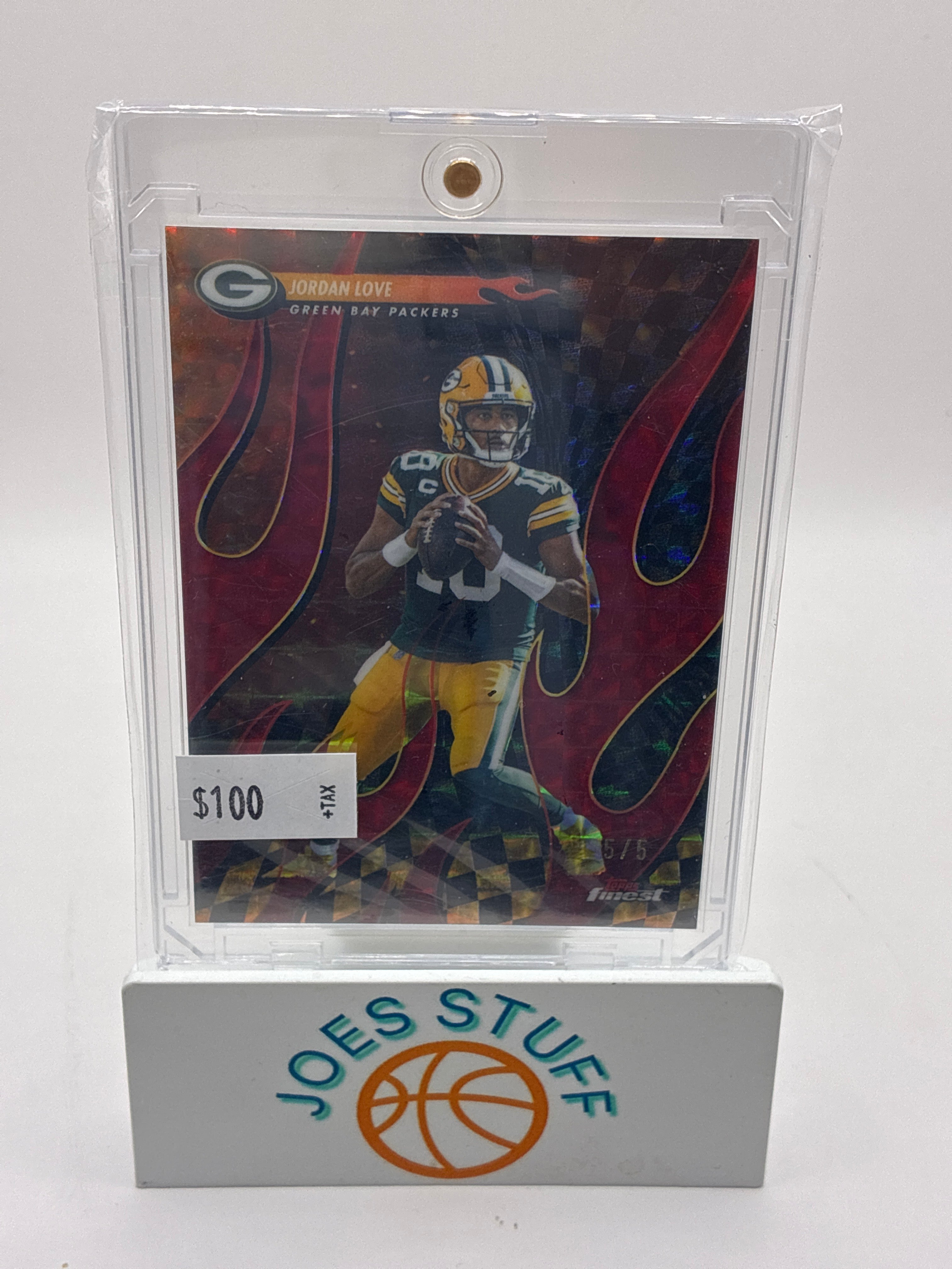 2025 Topps Finest Jordan Love Torchers Red Geometric Refractor 5/5