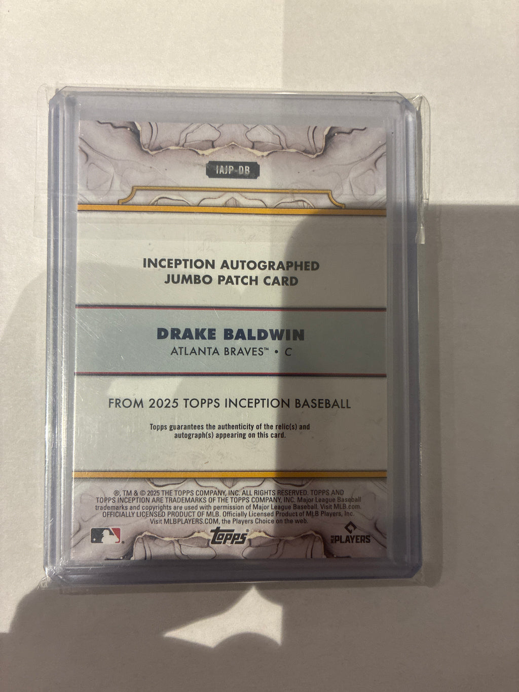 2025 Topps Interception Drake Baldwin Patch Auto 116/125