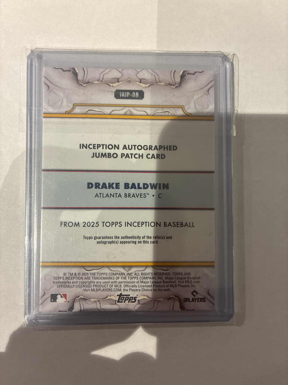 2025 Topps Interception Drake Baldwin Patch Auto 116/125