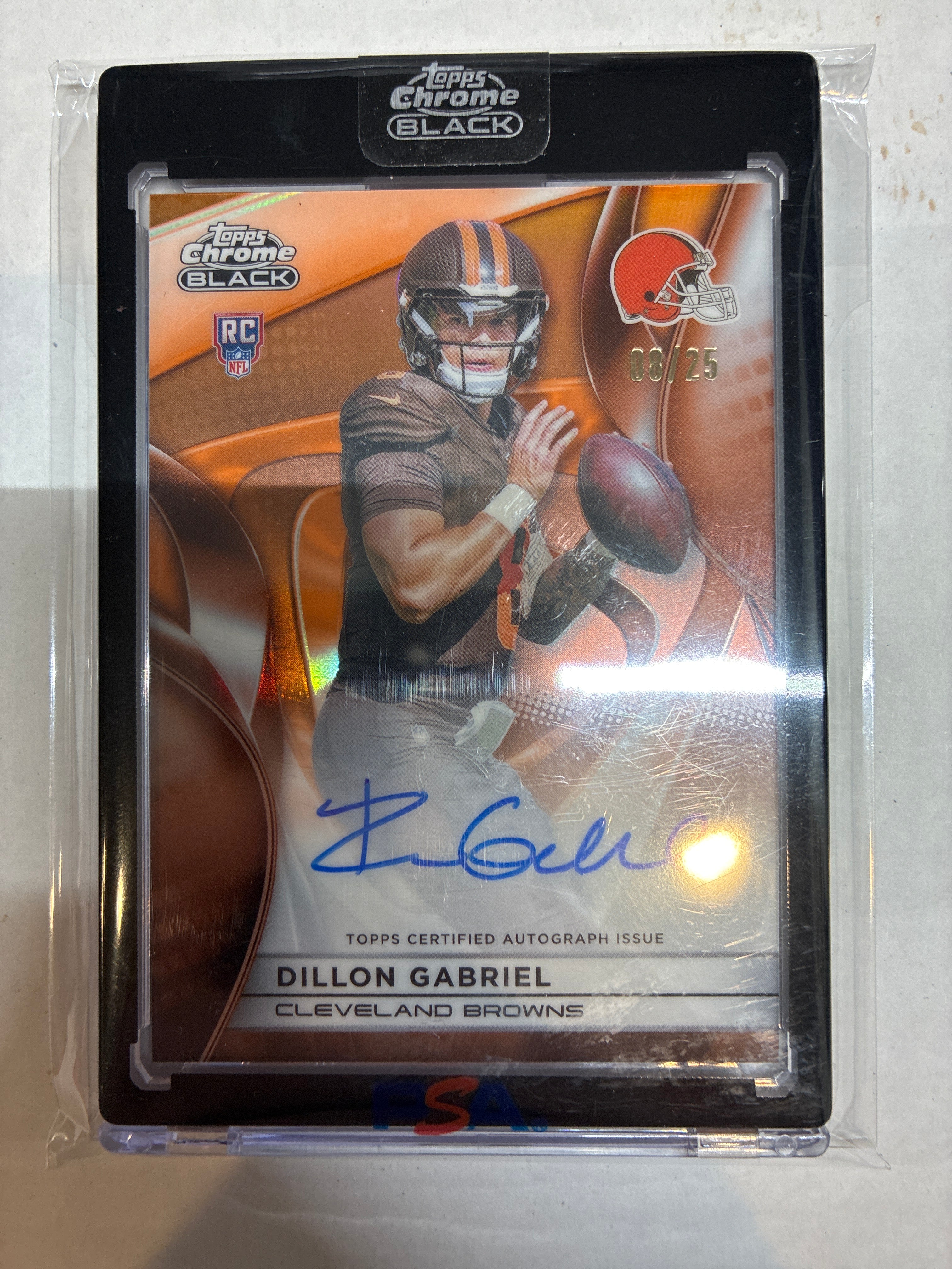 2025 Topps Chrome Black Dillon Gabriel Orange Auto 08/25 RAU-DG