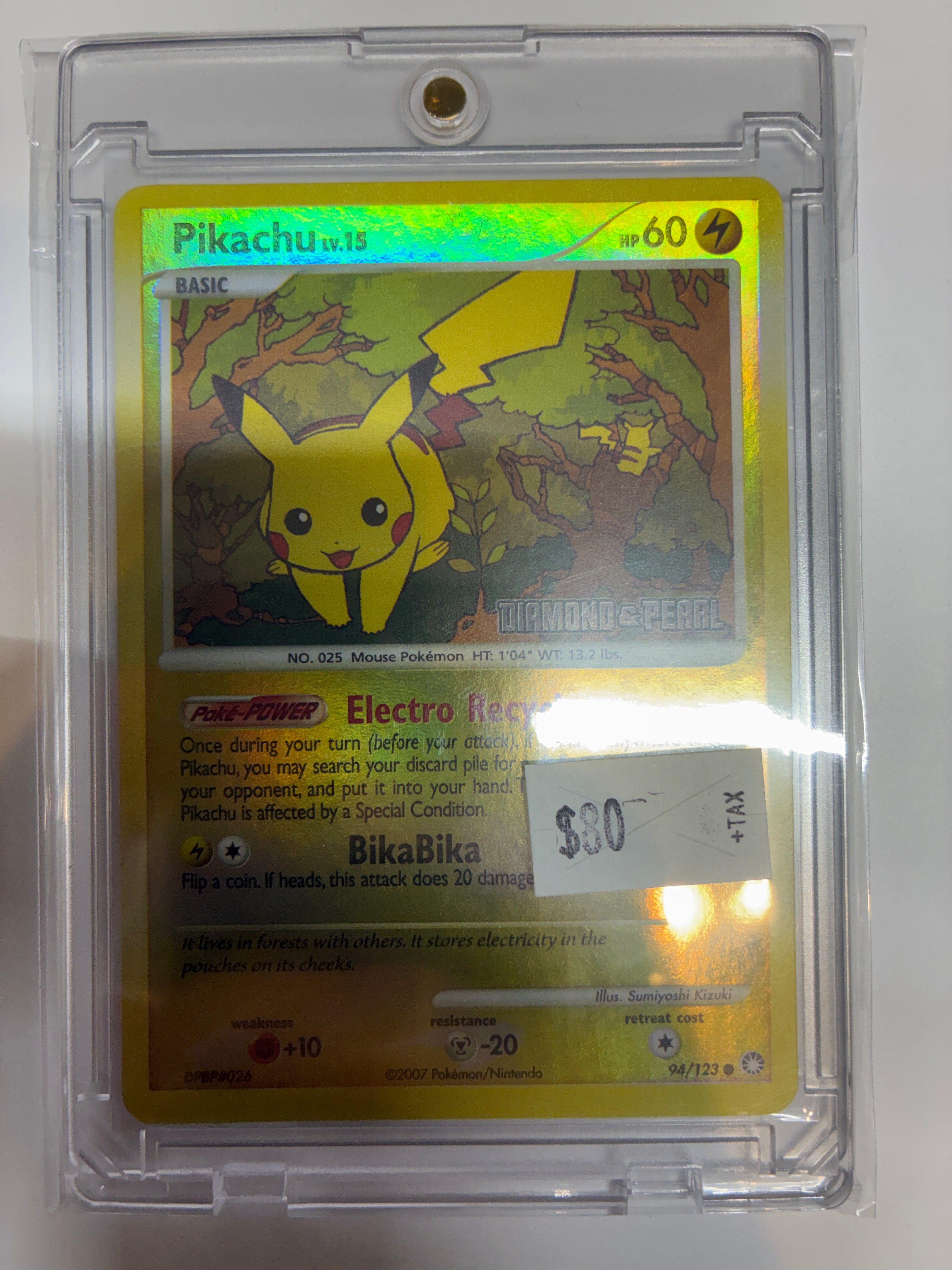 Pikachu 94/123 Reverse Holo Stamped
