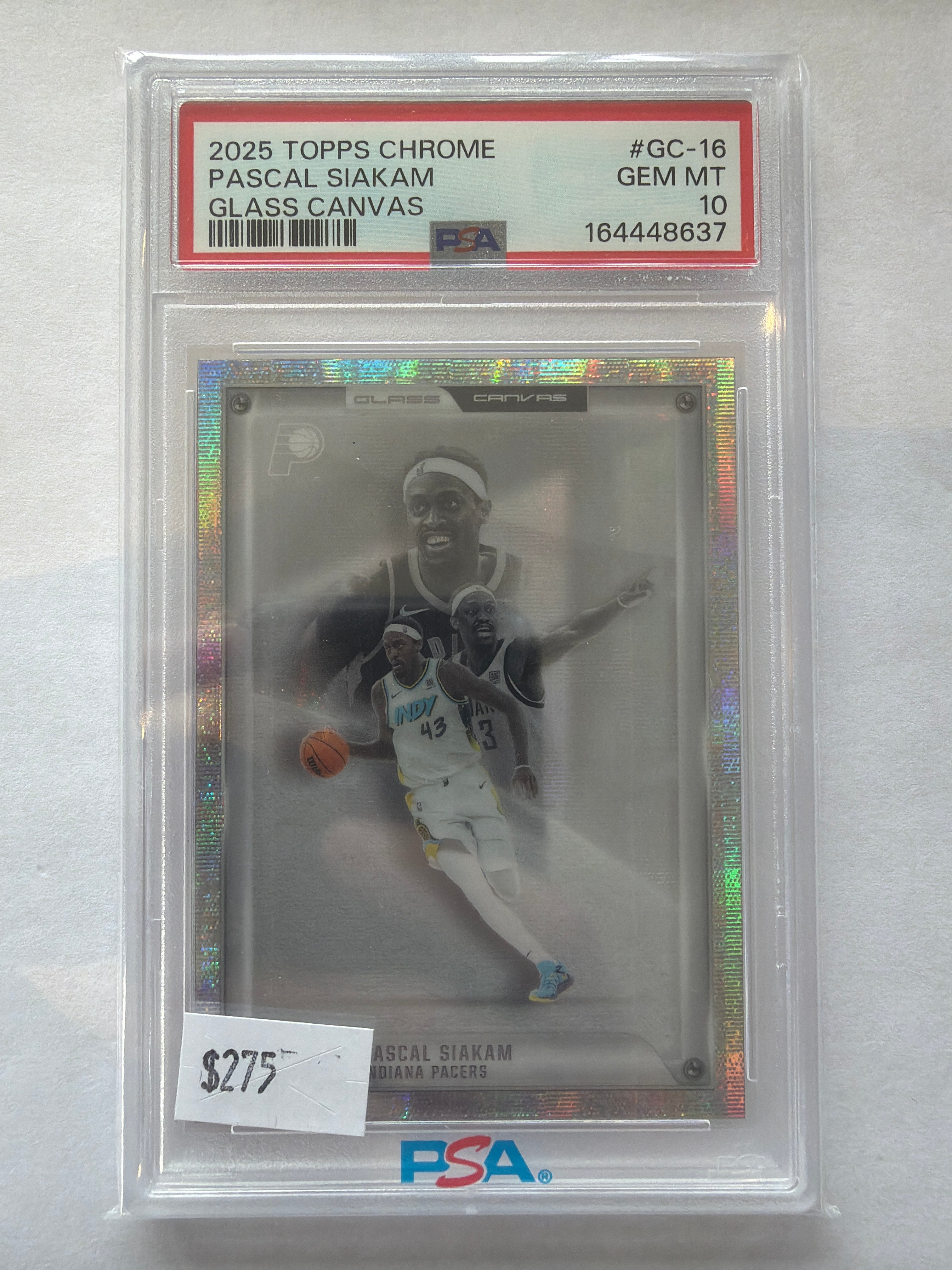 2025 Topps chrome pascal siakam glass canvas PSA10
