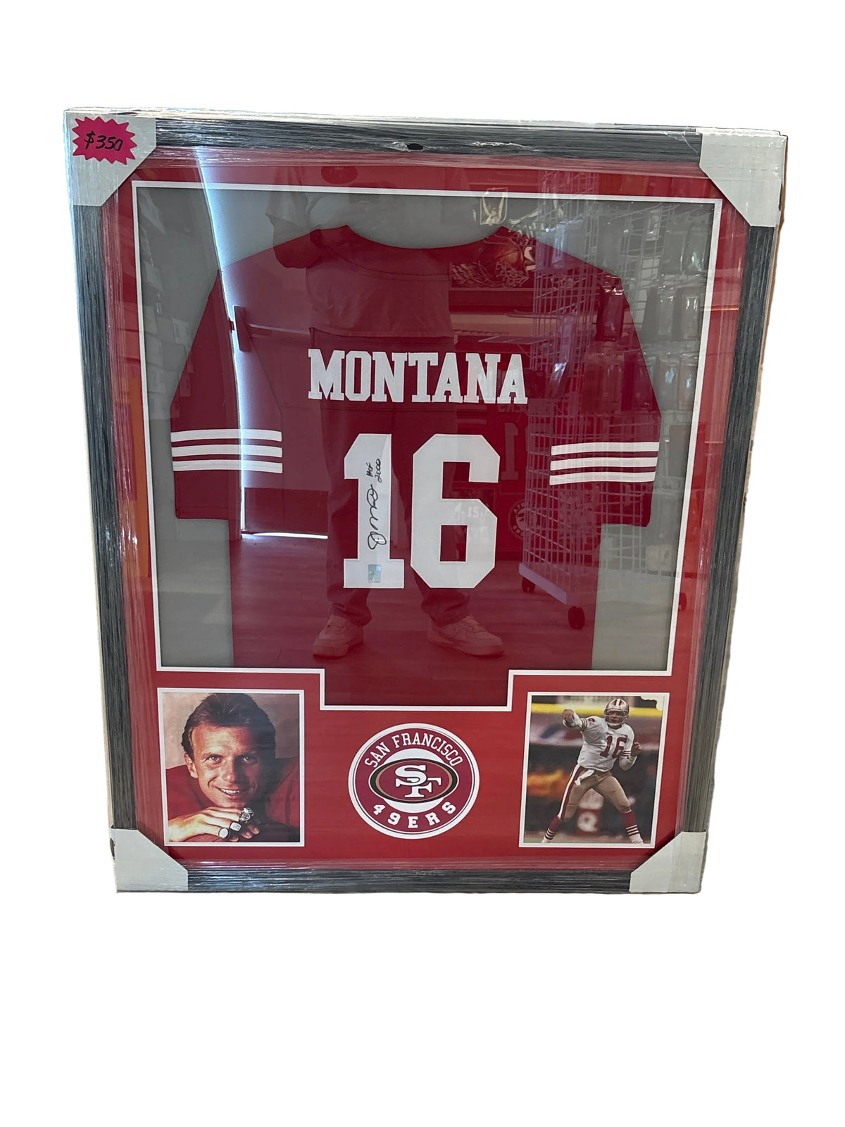 Joe Montana Framed Autographed Jersey