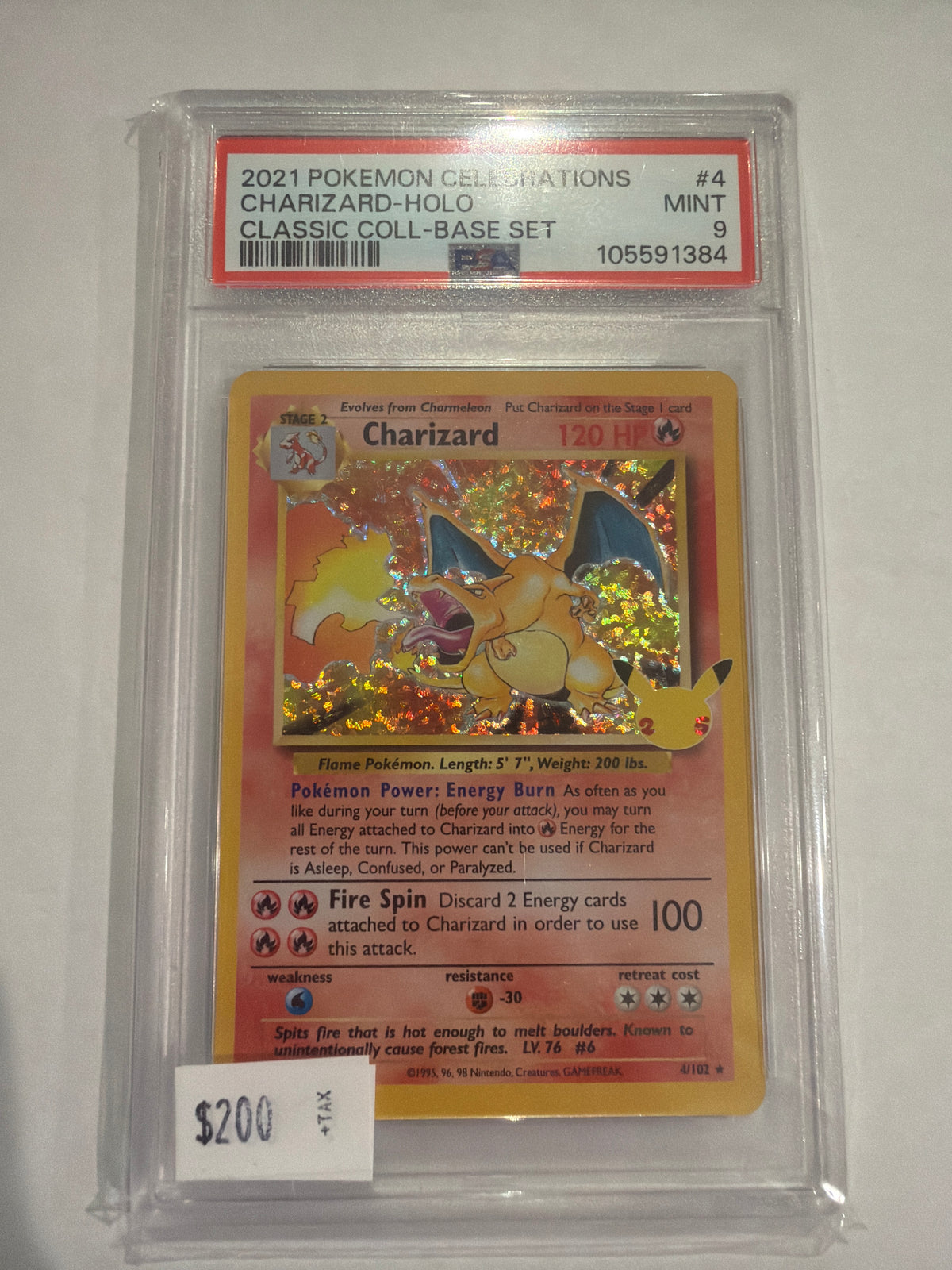 2021 Pokemon Celebrations Classic Coll-Base Set Charizard Holo PSA 9