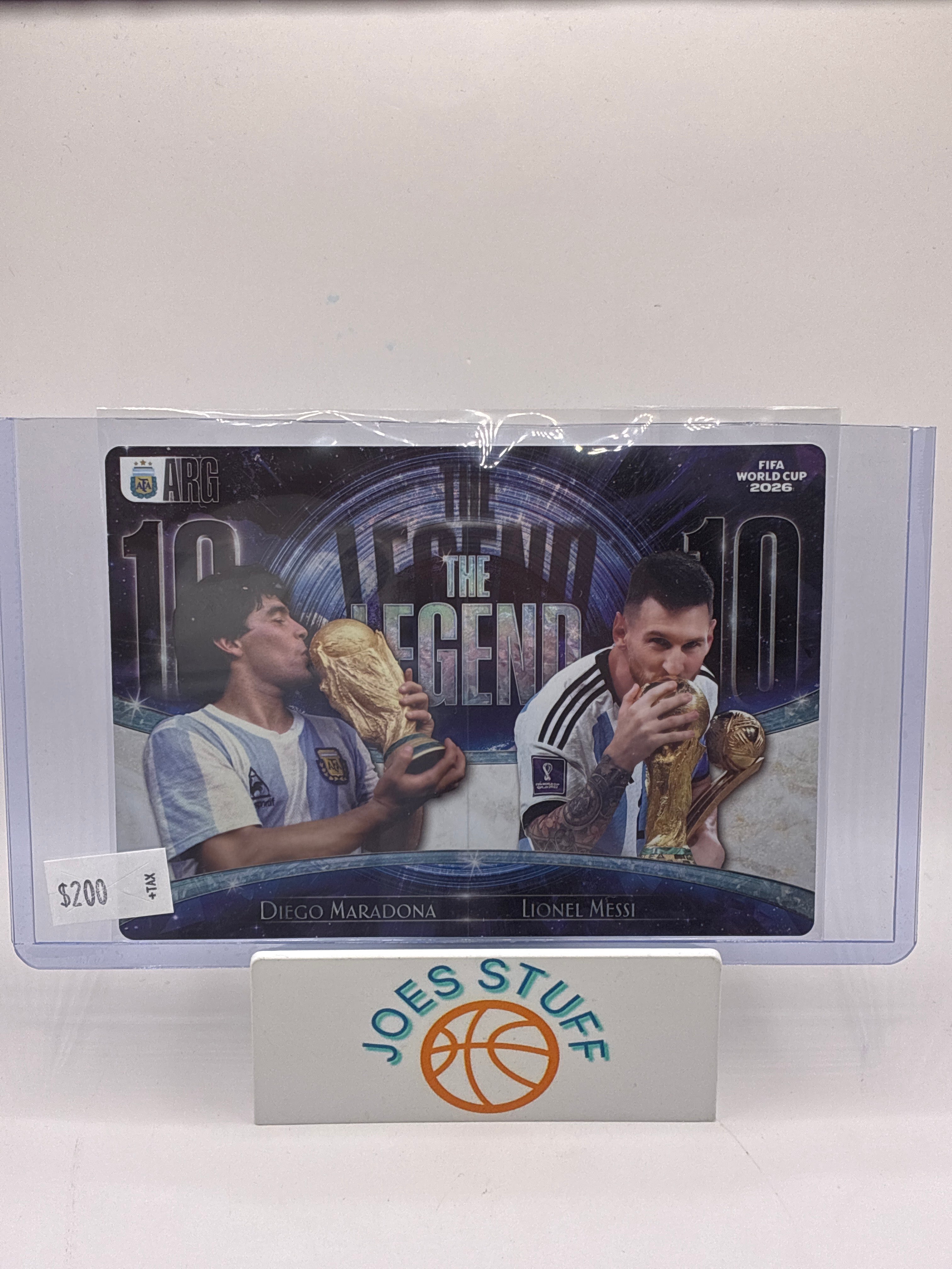 2026 Panini FIFA World Cip Lionel Messi/Diego Maradona the Legend Dual Booklet