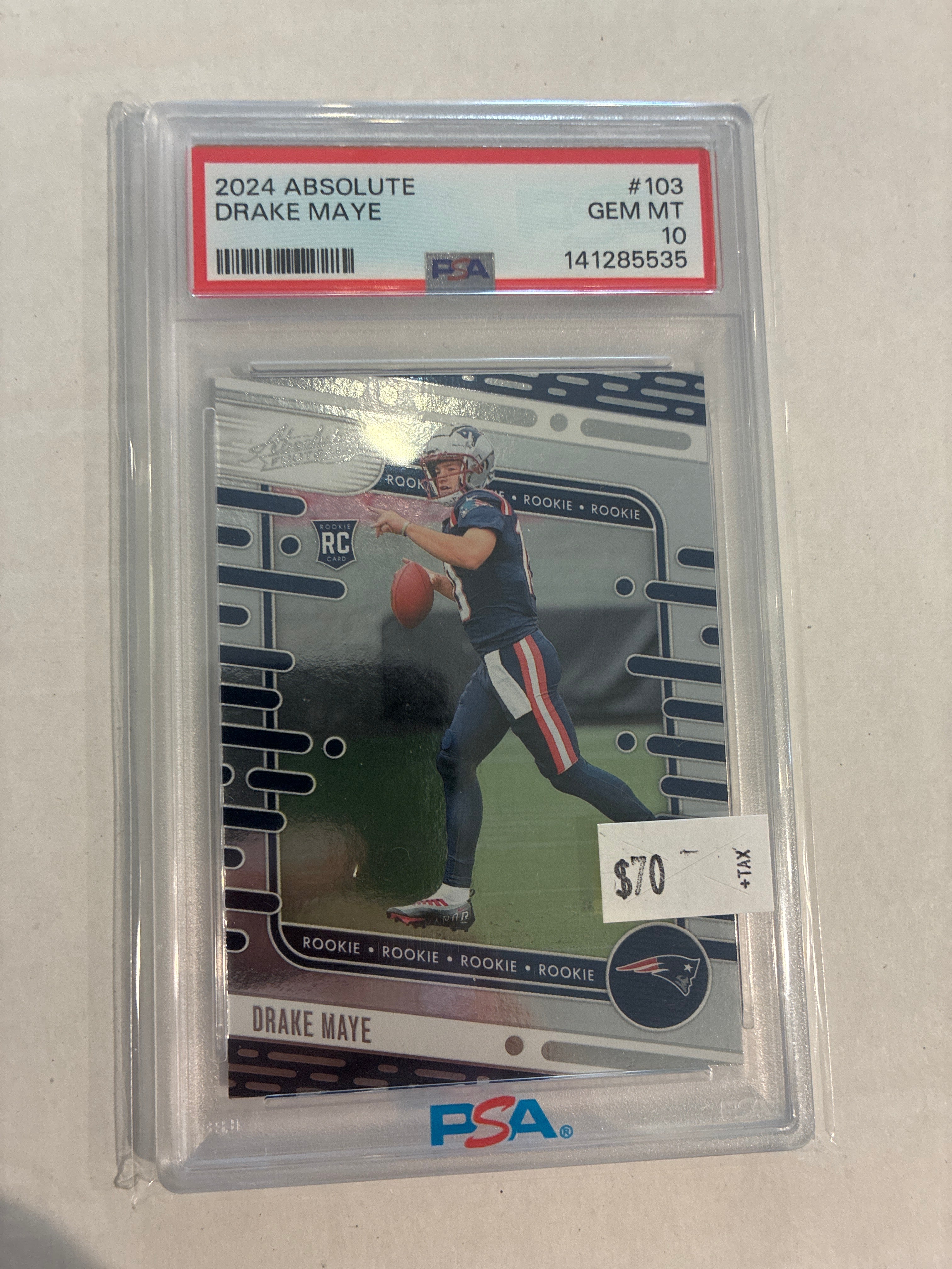 2024 Panini Absolute Rookies Drake Maye PSA 10