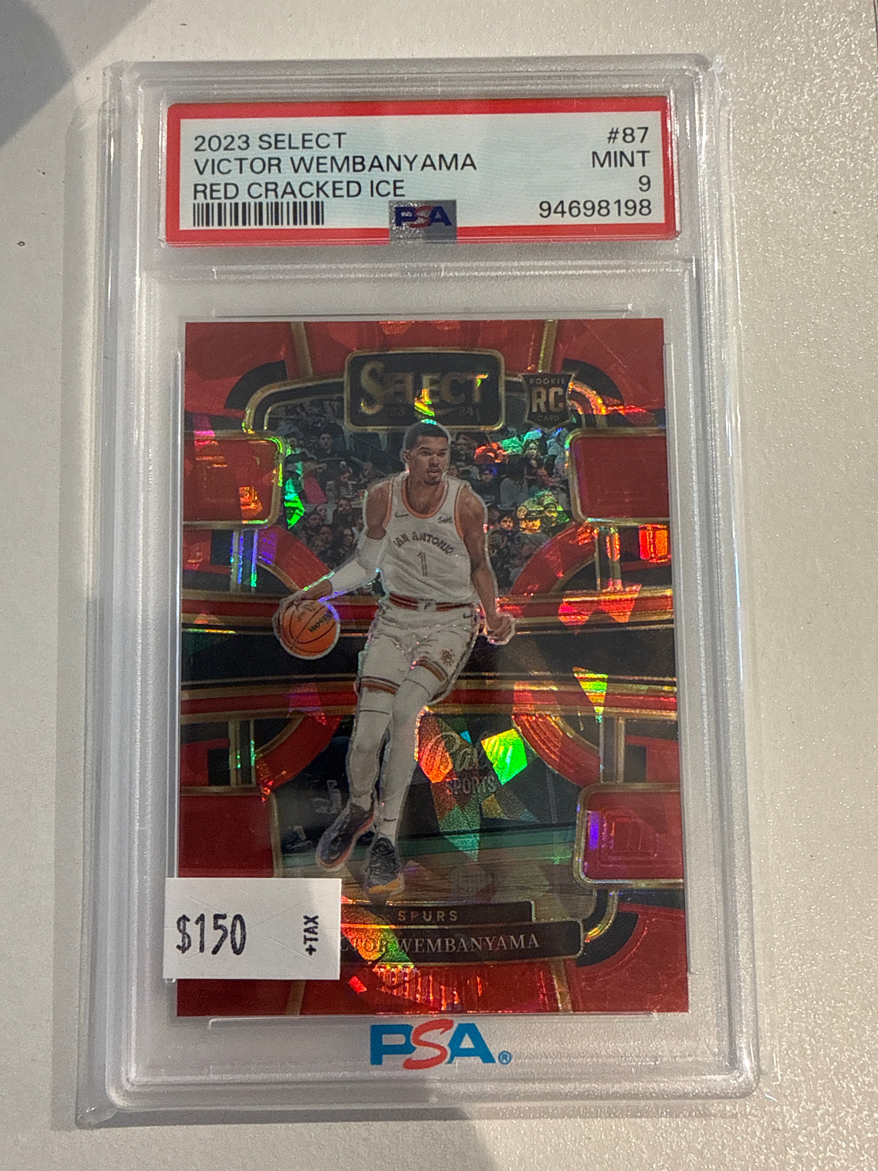 2023 Select Victor Wembanyama Red Cracked Ice PSA 9