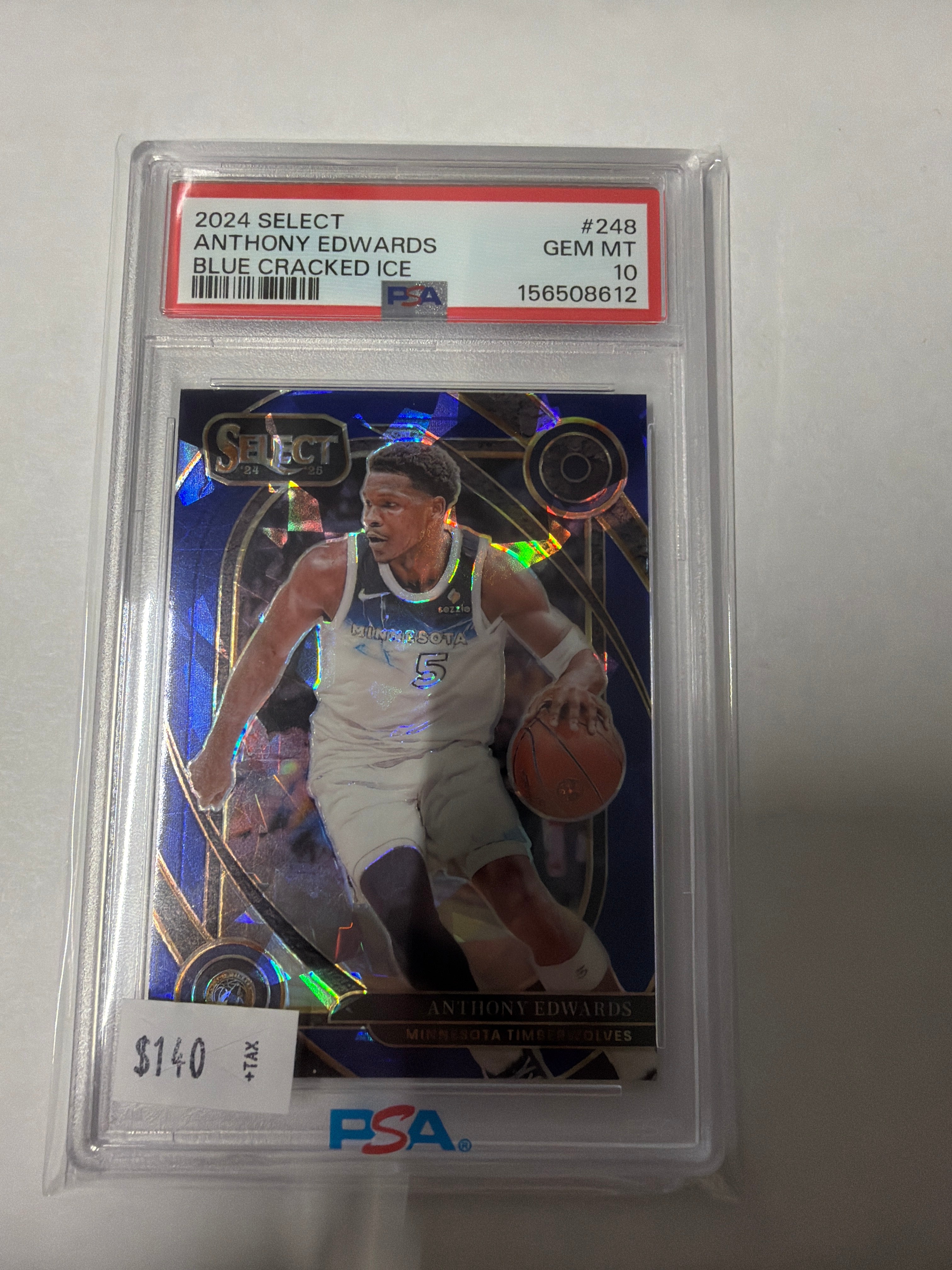 2024 select Anthony Edward’s Blue Cracked ice PSA10