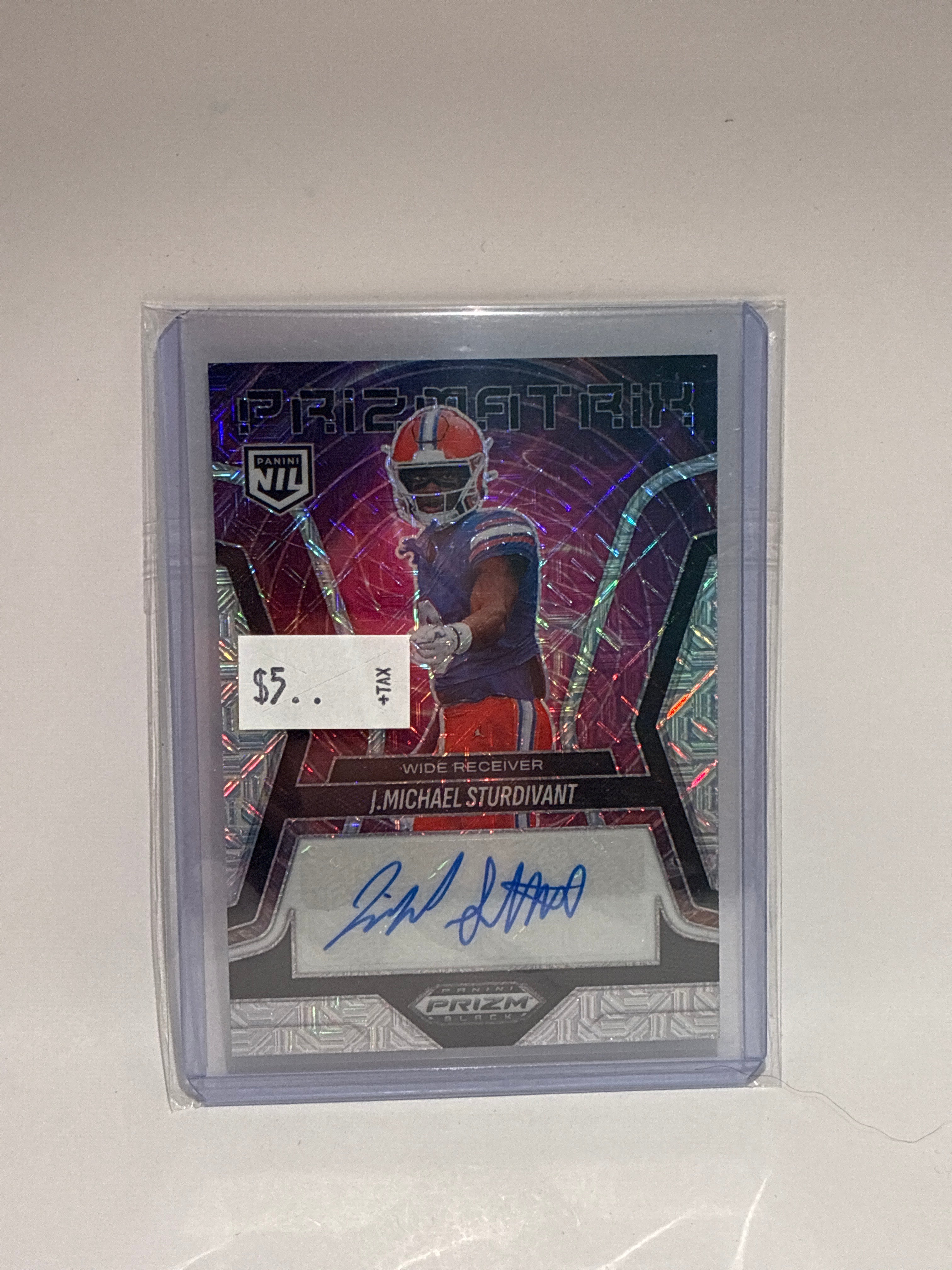 2025 Panini Prizm Black J.Michael Sturdivant Autograph Prizmatrix 09/25
