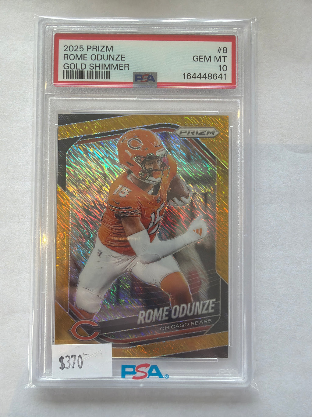 2025 Prizm Rome Odunze gold Shimmer PSA10