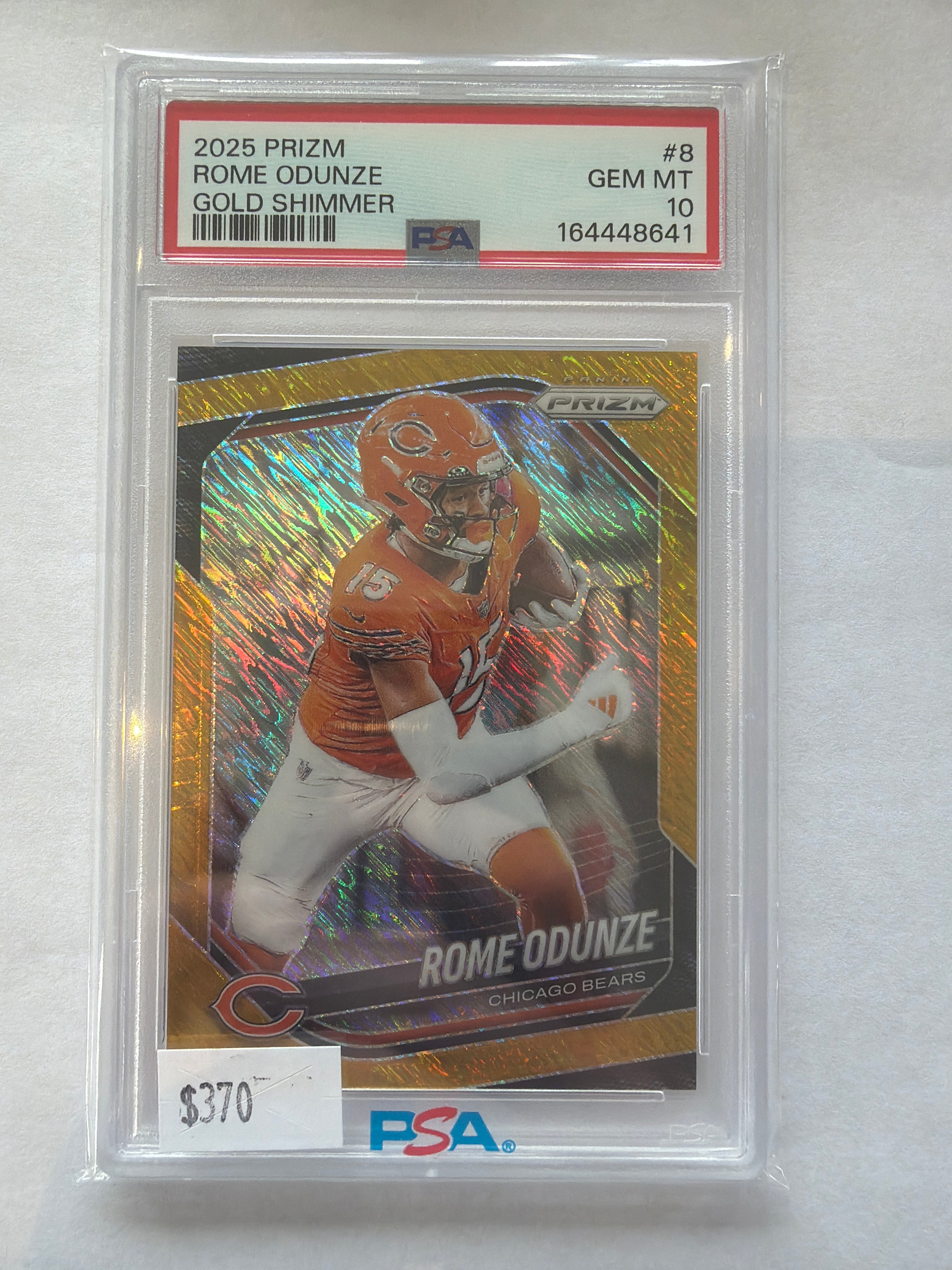2025 Prizm Rome Odunze gold Shimmer PSA10