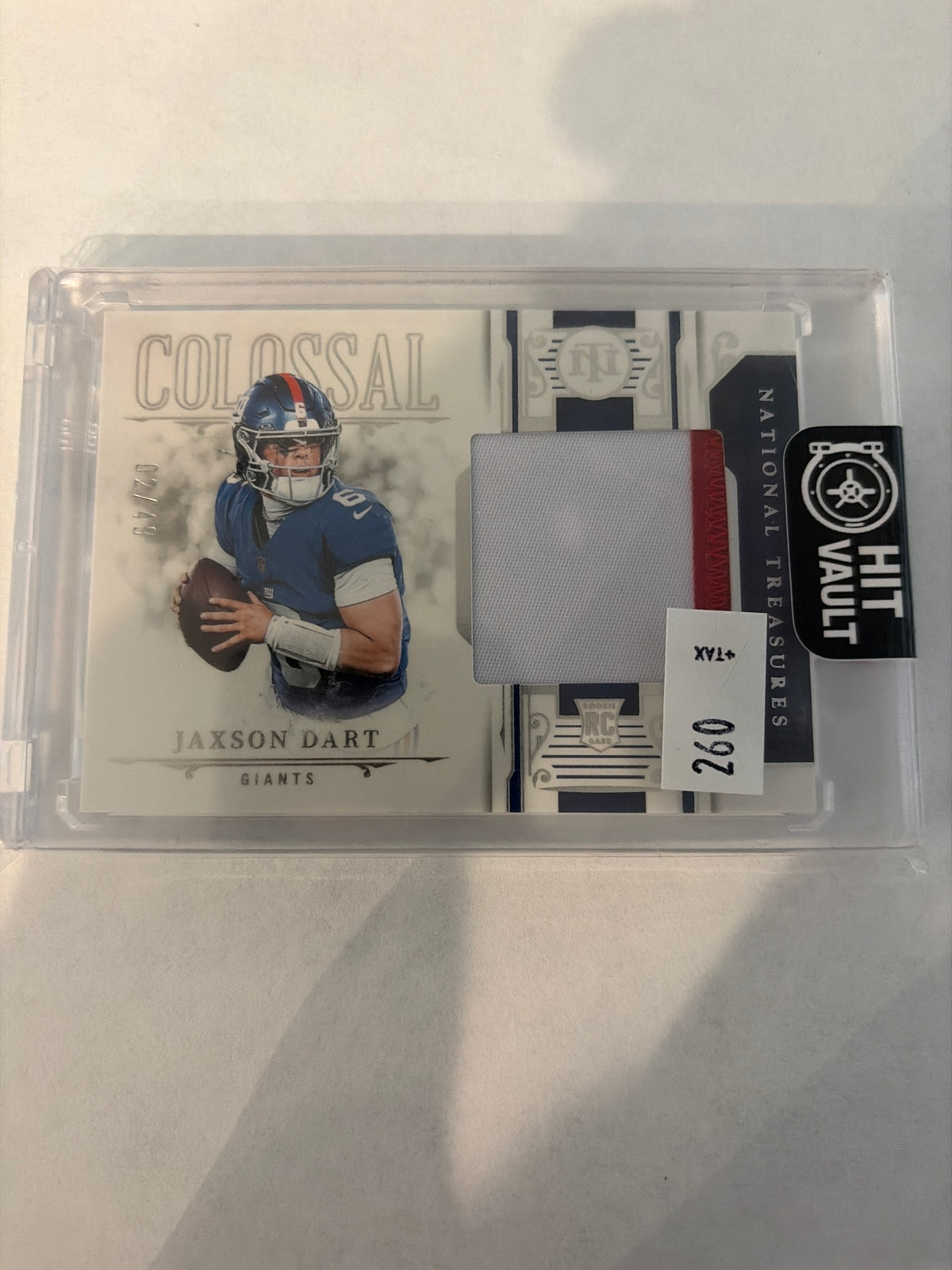 2025 Panini National Treasures Jaxson Dart colossal patch ￼