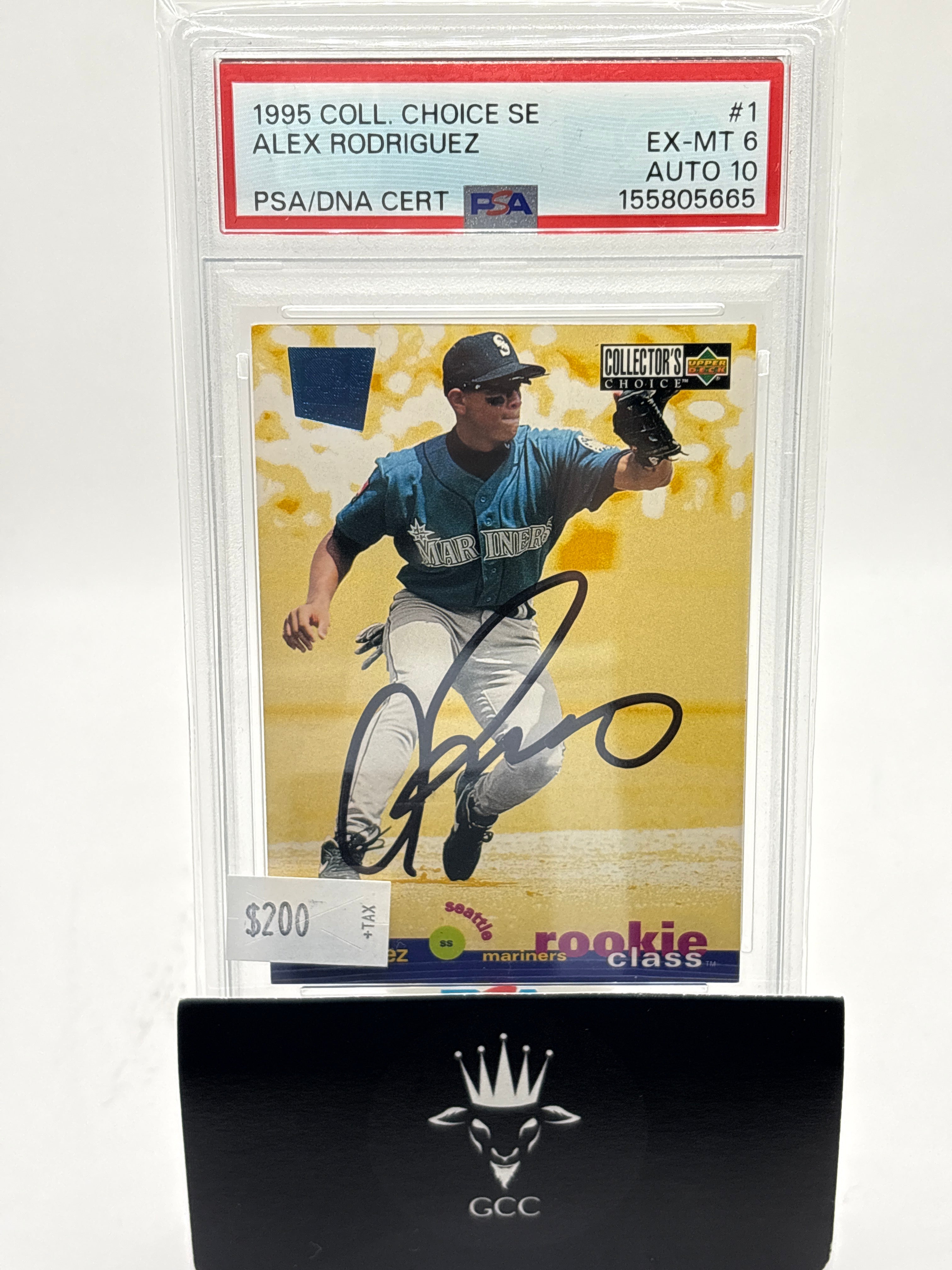 1995 Upper Deck Collector’s Choice Special Edition Rookie Class Alex Rodriguez #1 PSA 6 Auto 10