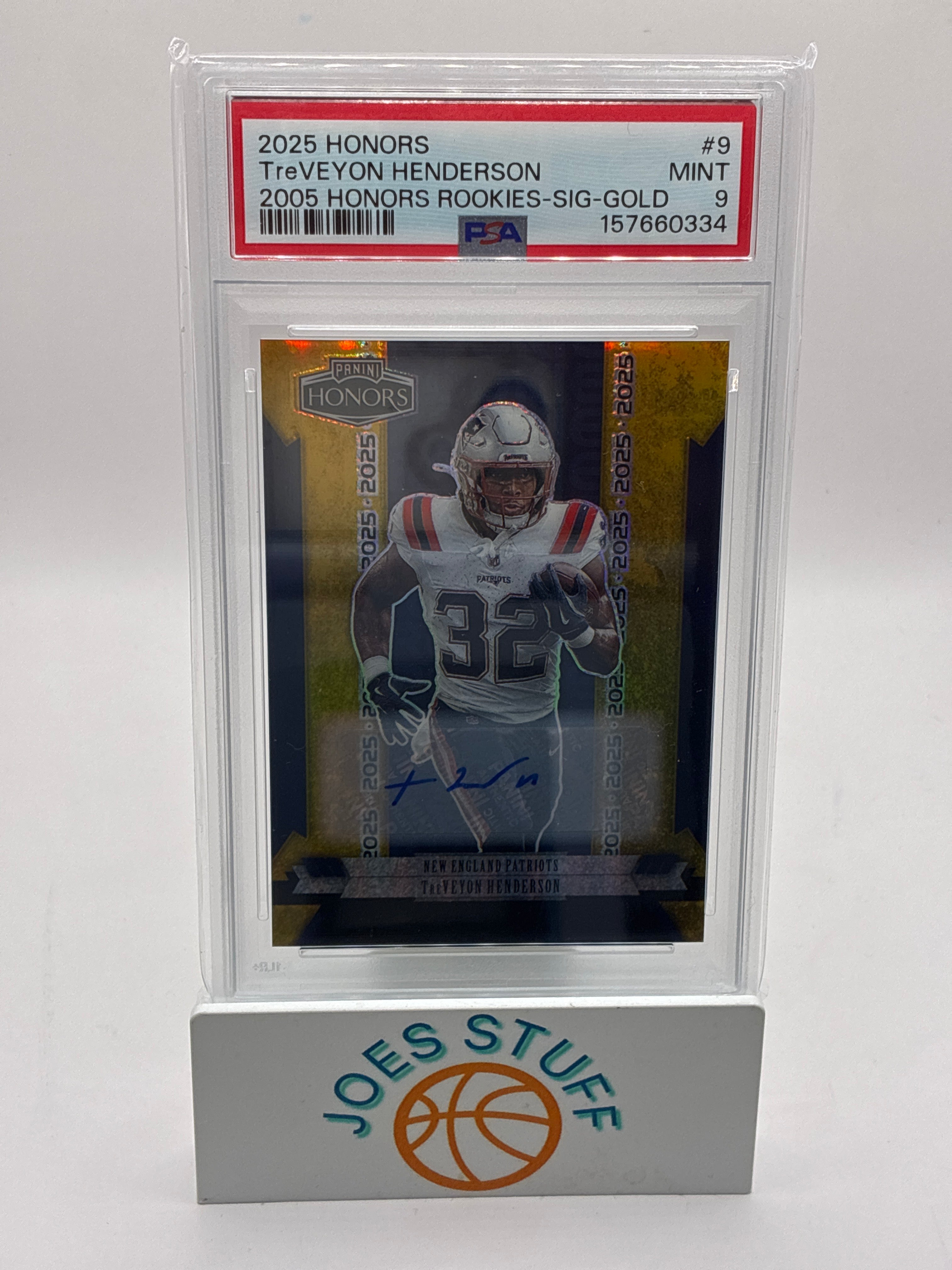 2025 Panini Honors TreVeyon Henderson Prizm Gold Autograph 04/10 PSA 9