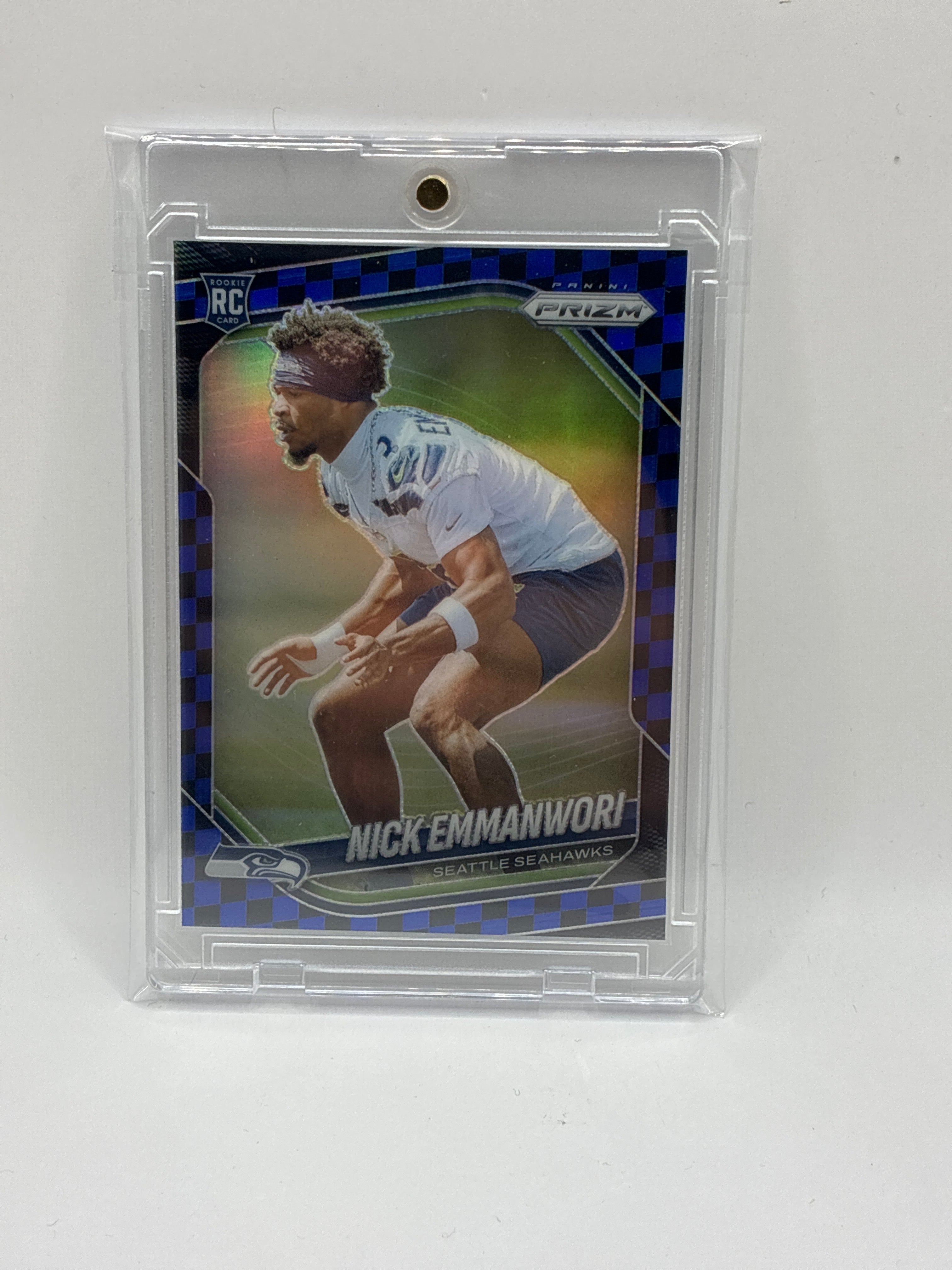 2025 Panini Prizm Rookies Nick Emmanwori #320 Black and Blue Checker Prizm