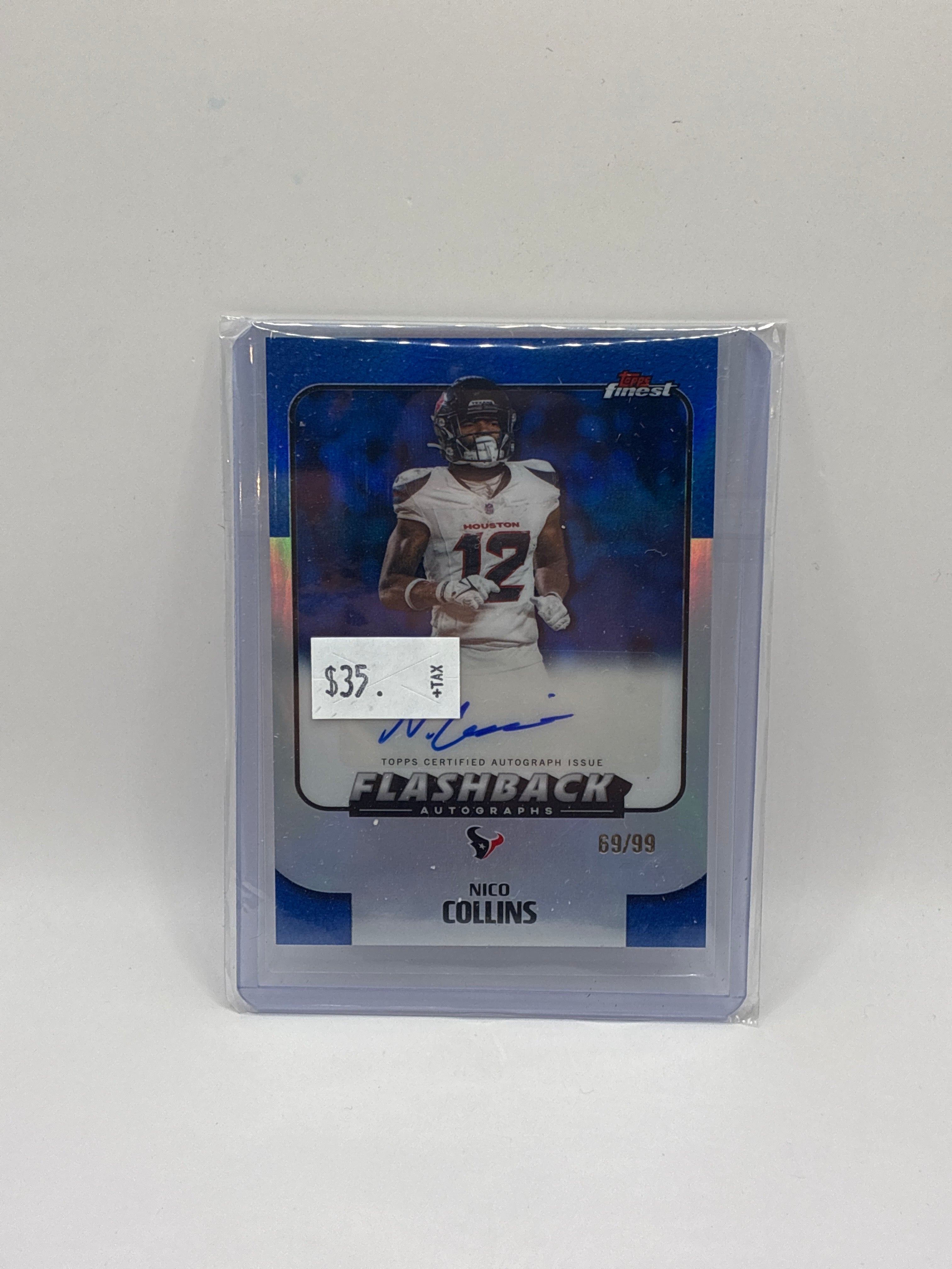 2025 Topps Finest Nico Collins Flashback Auto Blue 69/99