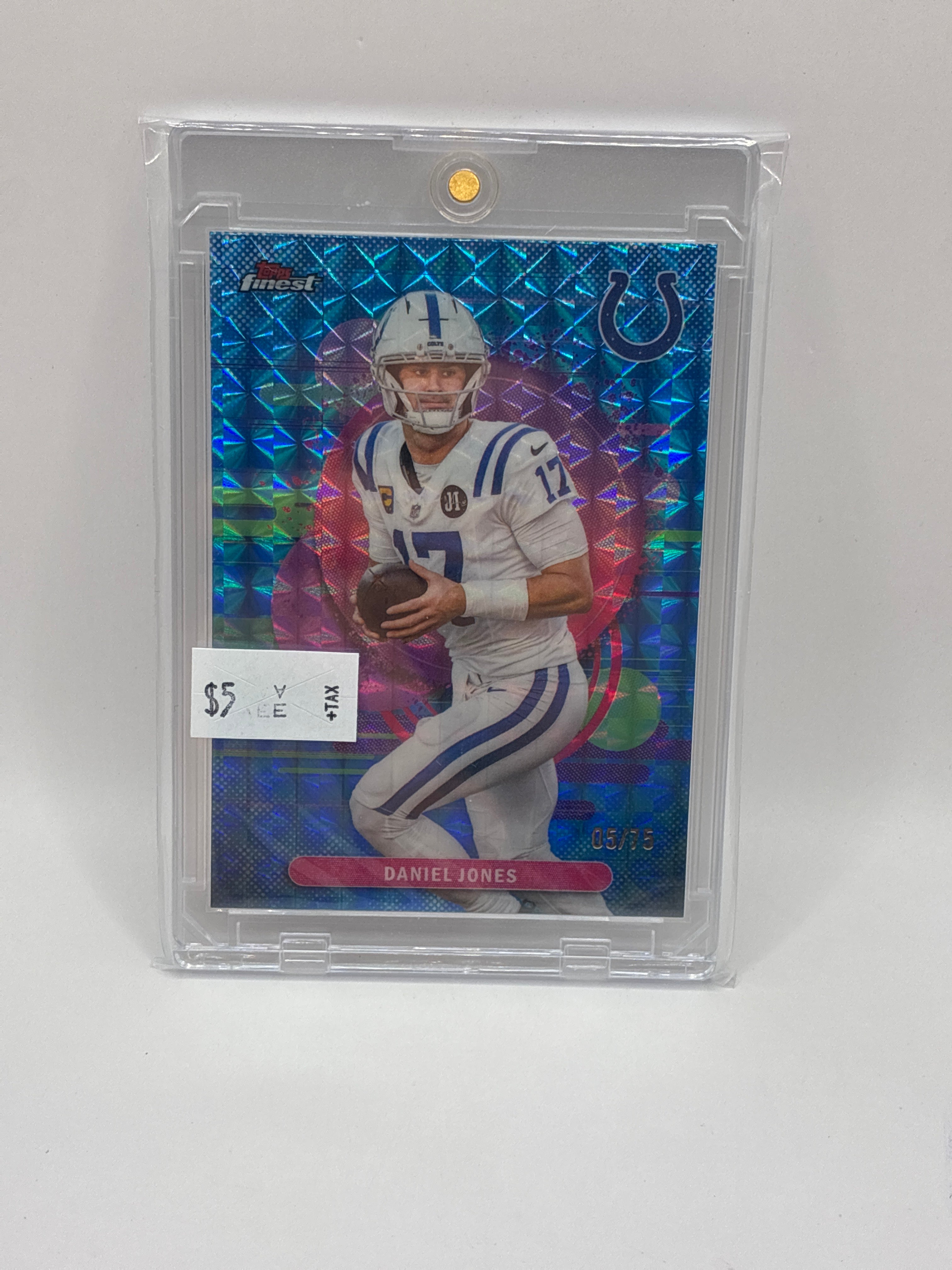 2025 Topps Finest Daniel Jones Blue Geometric 05/75