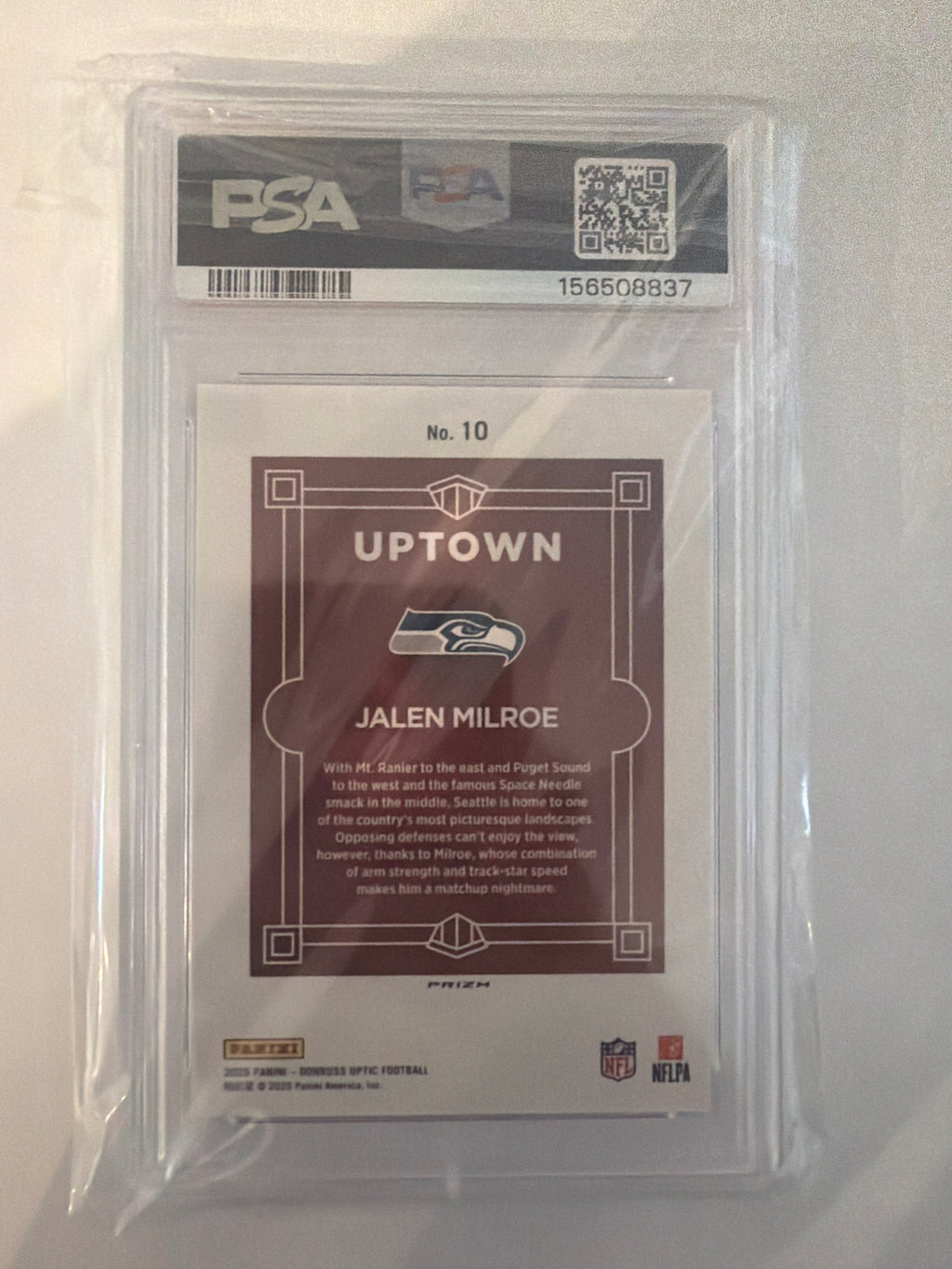 2025 Donruss optic Jalen Milroe uptown PSA 10