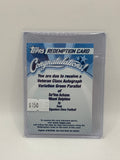 2025 Topps Signature Class De’Von Achane Dolphins Veteran Class Variation Green Parallel Redepmtion Card