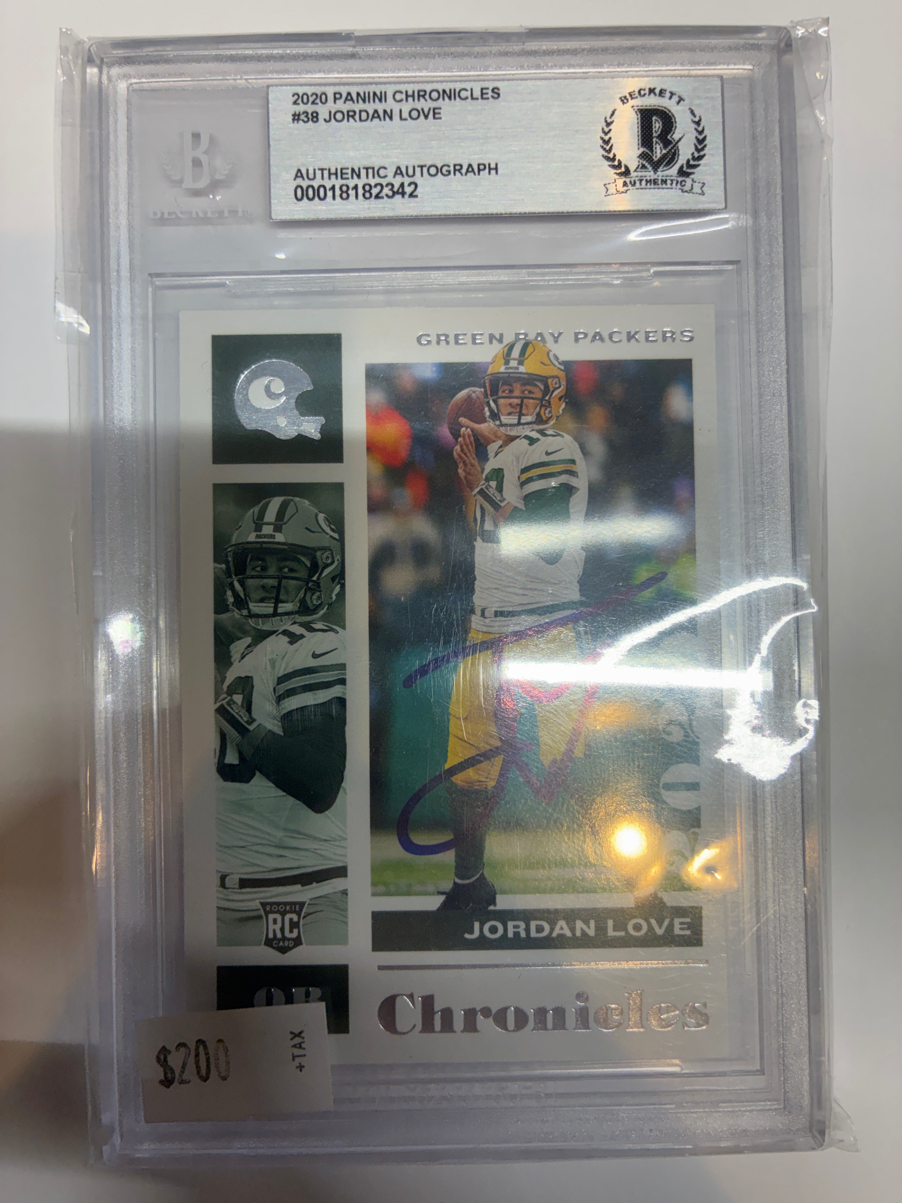 2020 Panini Chronicles Jordan Love Autograph #38 Beckett Authenticated