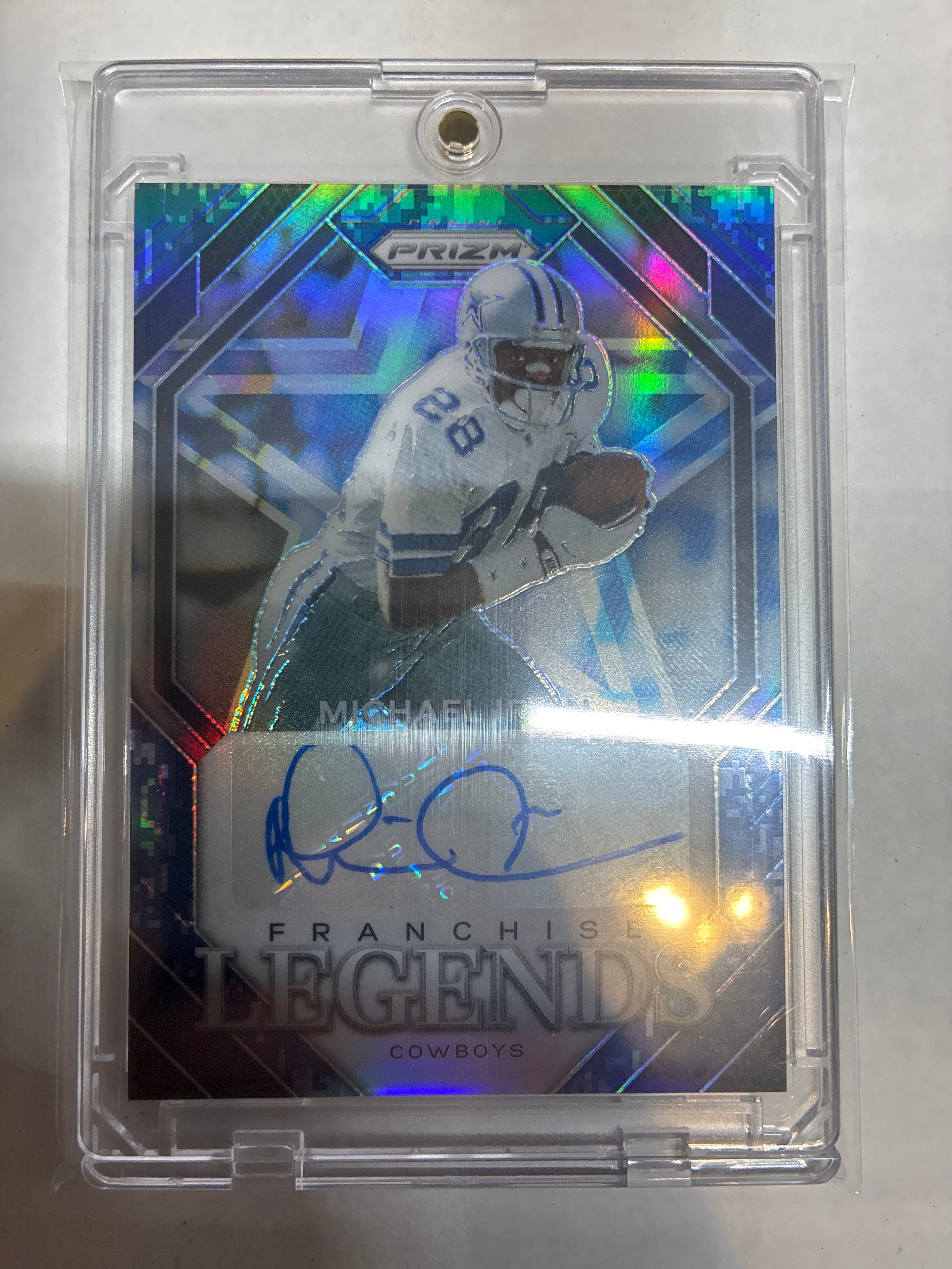 2024 Panini Prizm Michael Irvin #FL-MIN Autograph Franchise Legends Blue Camo Prizm 02/25