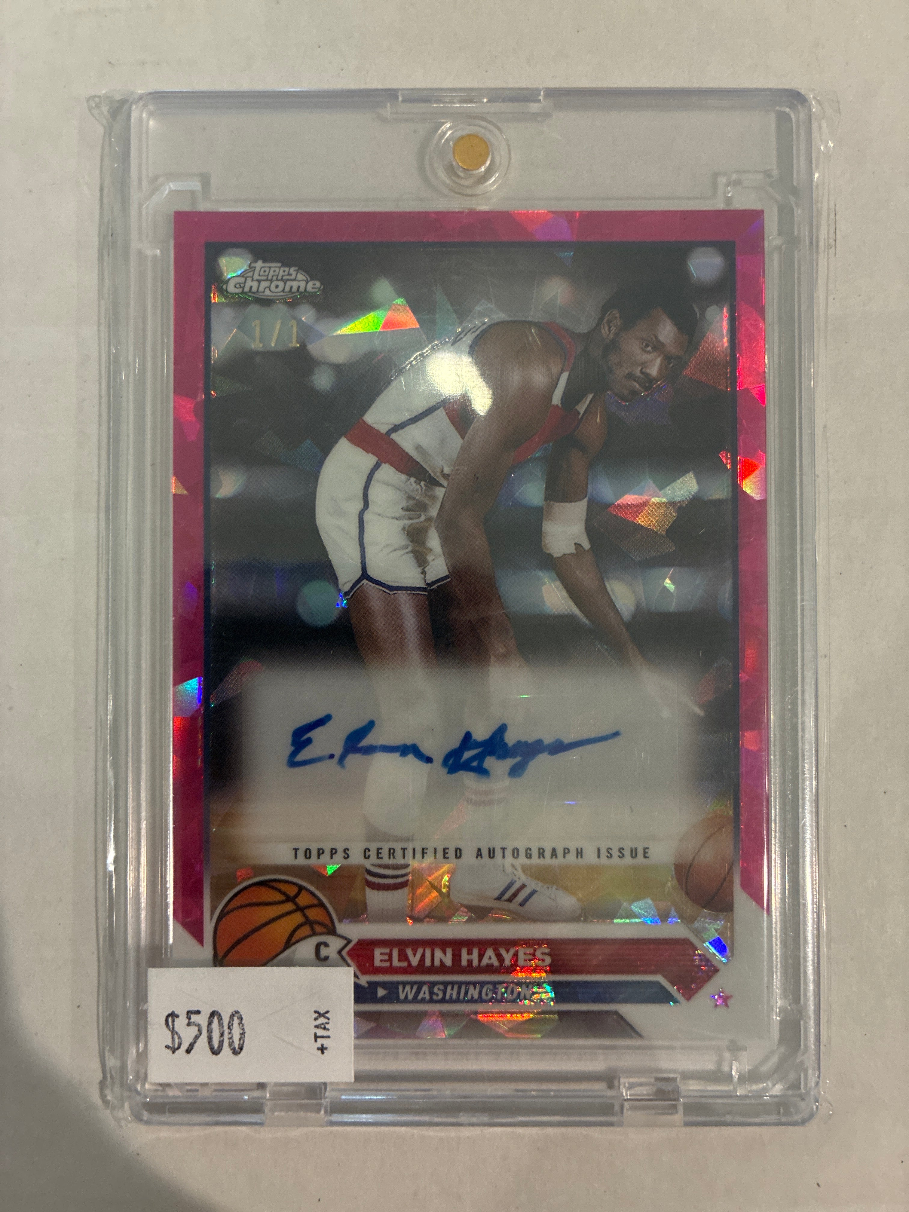 2024 Topps Chrome Elvin Hayes Autograph Pink Cracked Ice Refractor 1/1