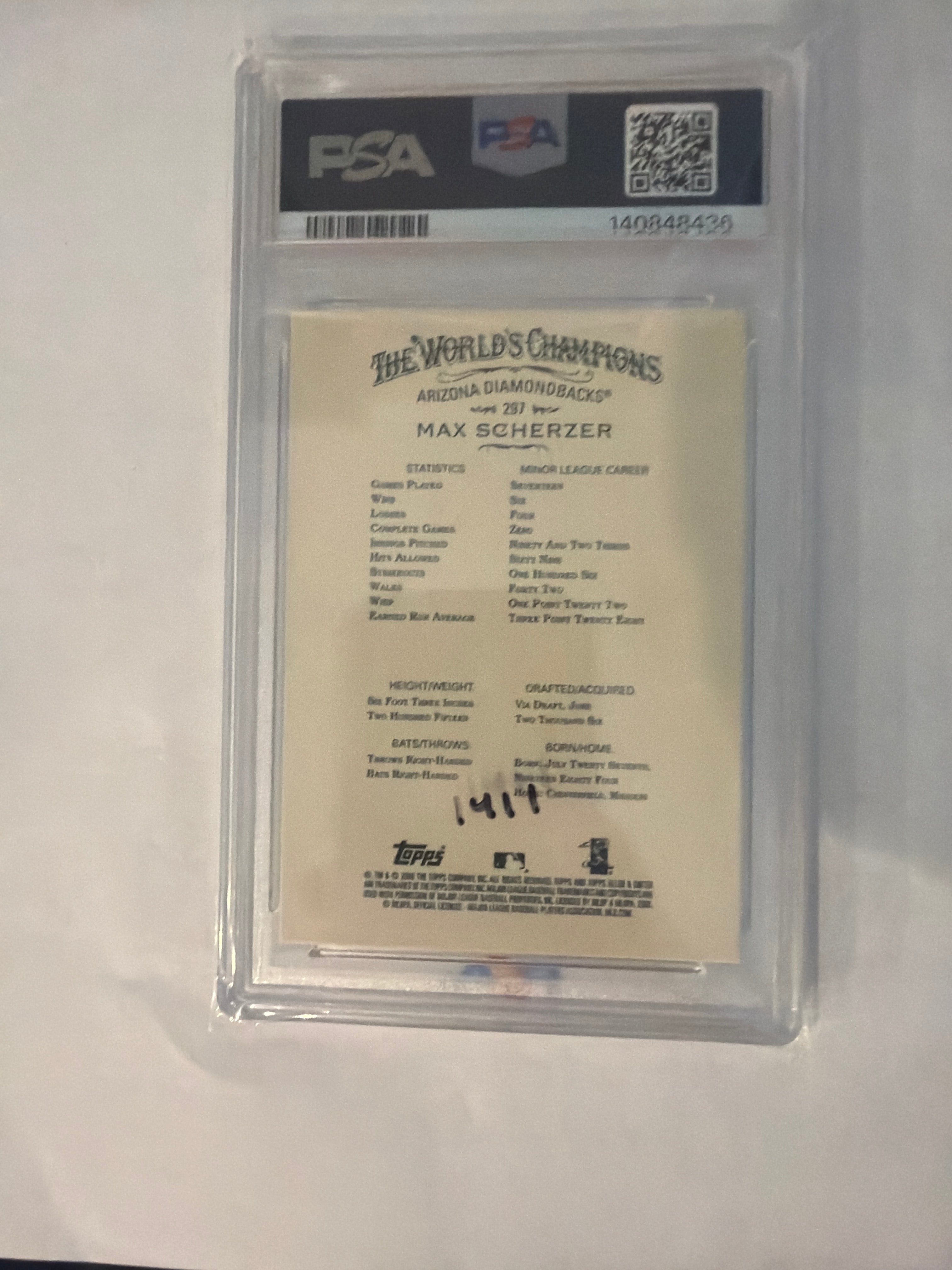 2008 Topps A&G max scherzer PSA10