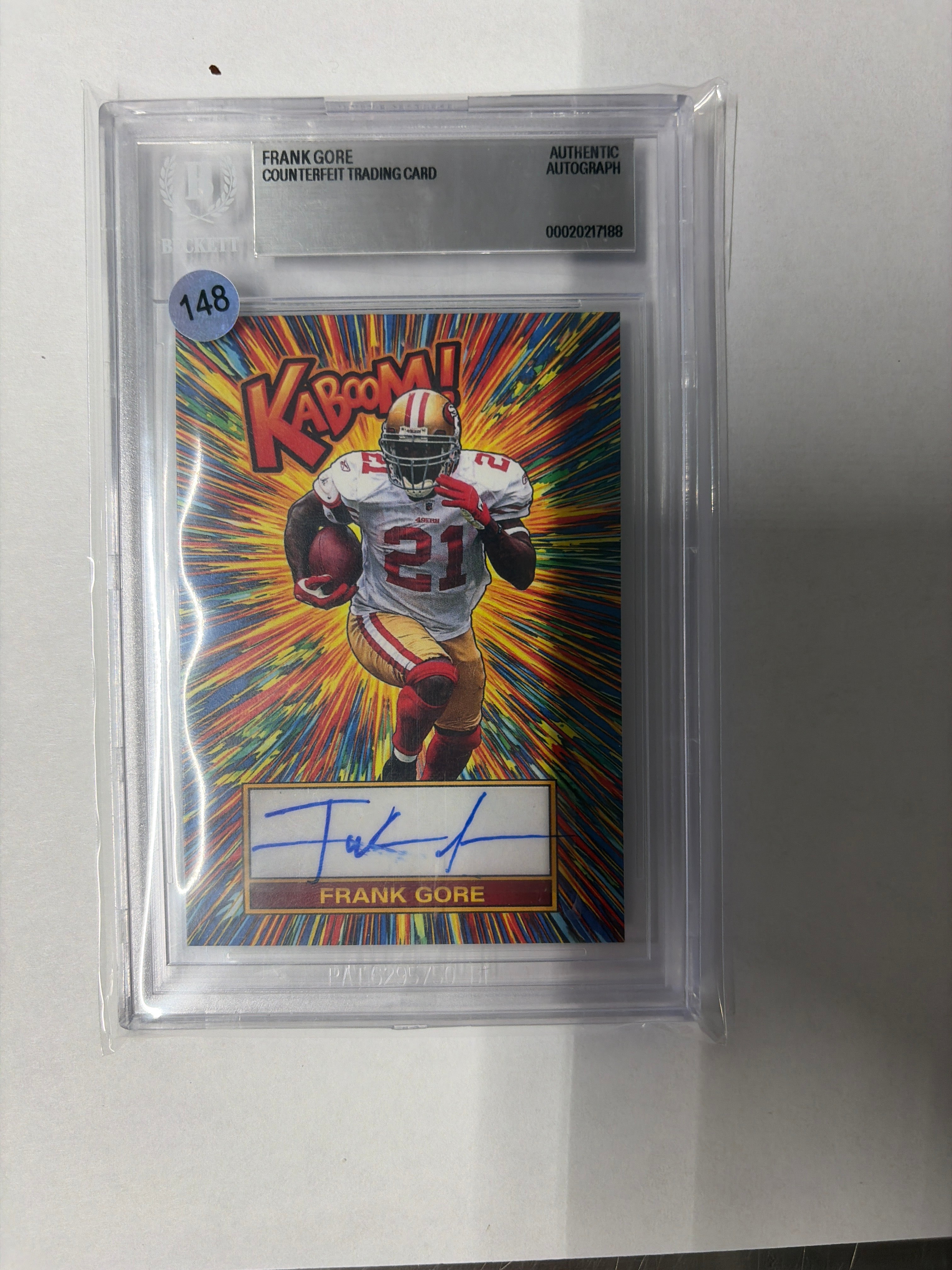 Frank Gore authentic player signature Beckett