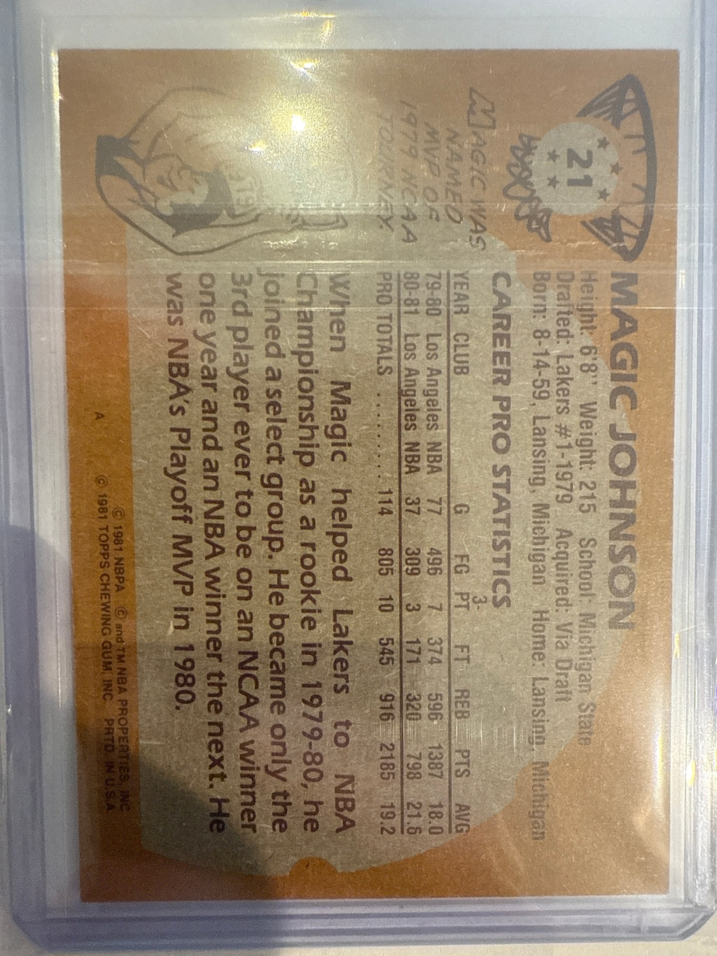 1981 Topps Magic Johnson