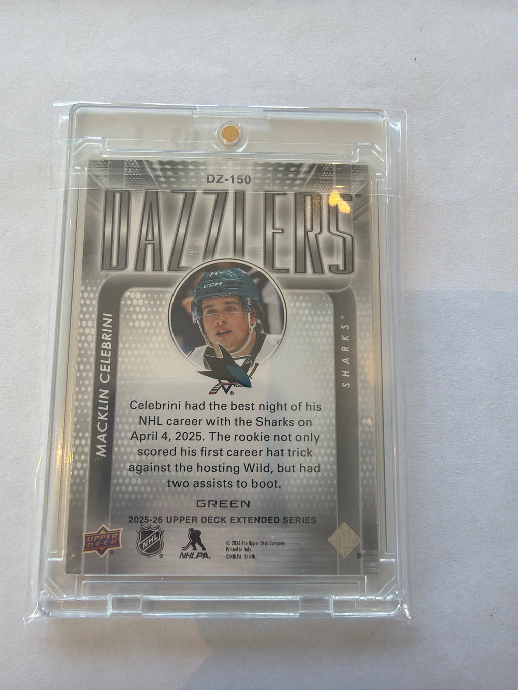 2025/26 upper deck dazzlers Macklin Celebrini