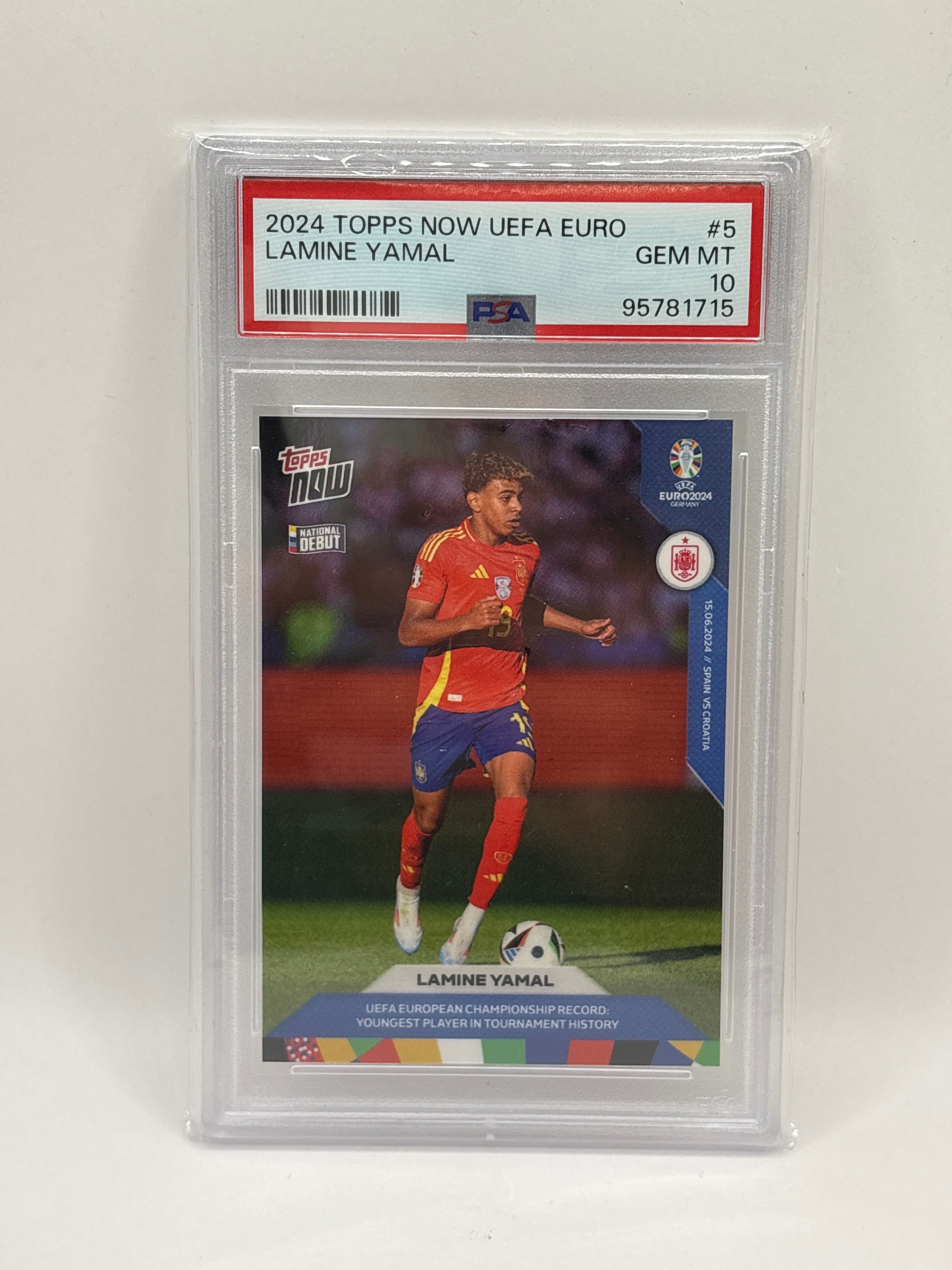 2024 Topps Now Uefa Euro Lamine Yamal #005 PSA 10