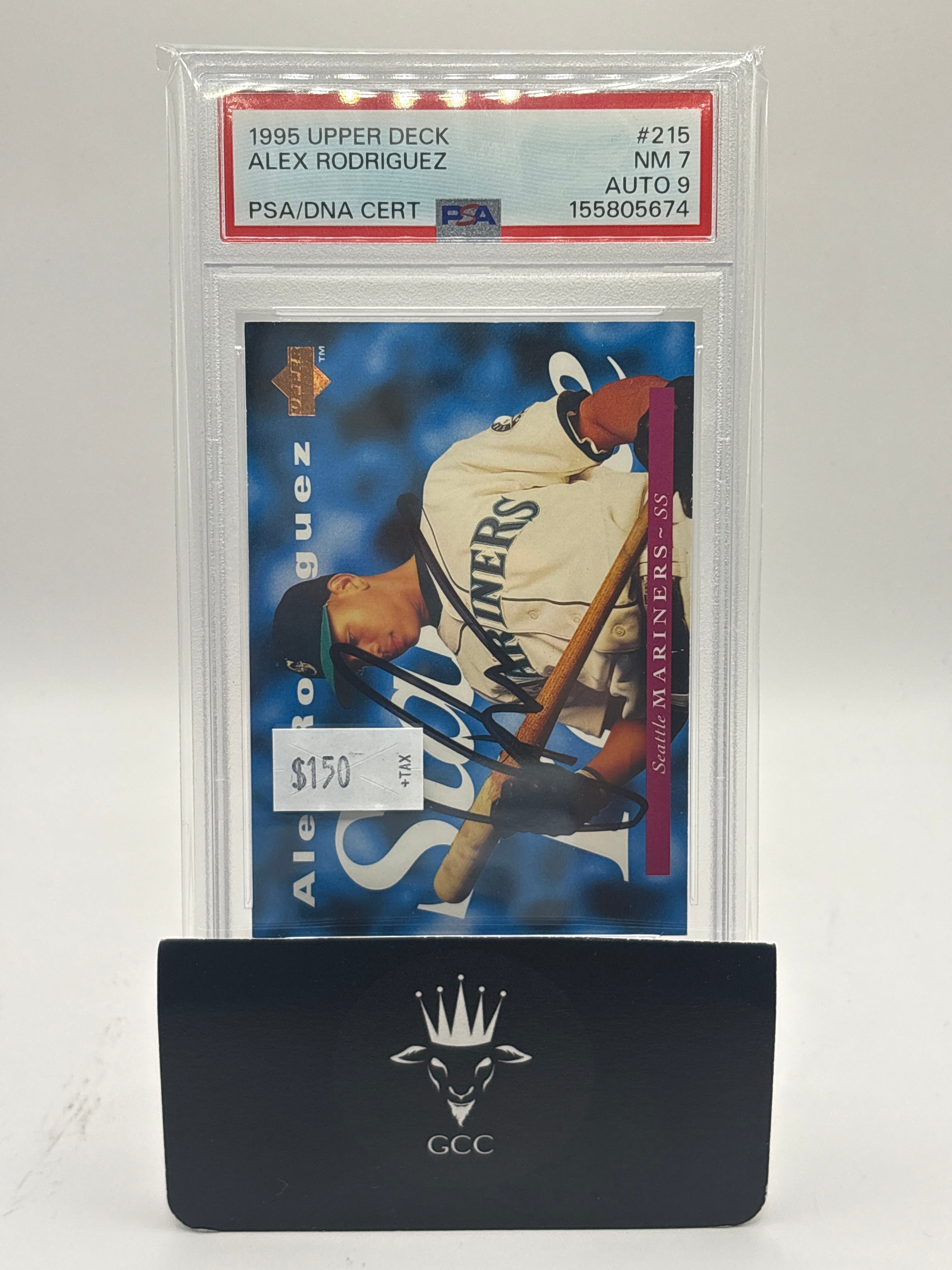 1995 Upper Deck Star Rookie Alex Rodriguez #215 PSA 7 Auto 9